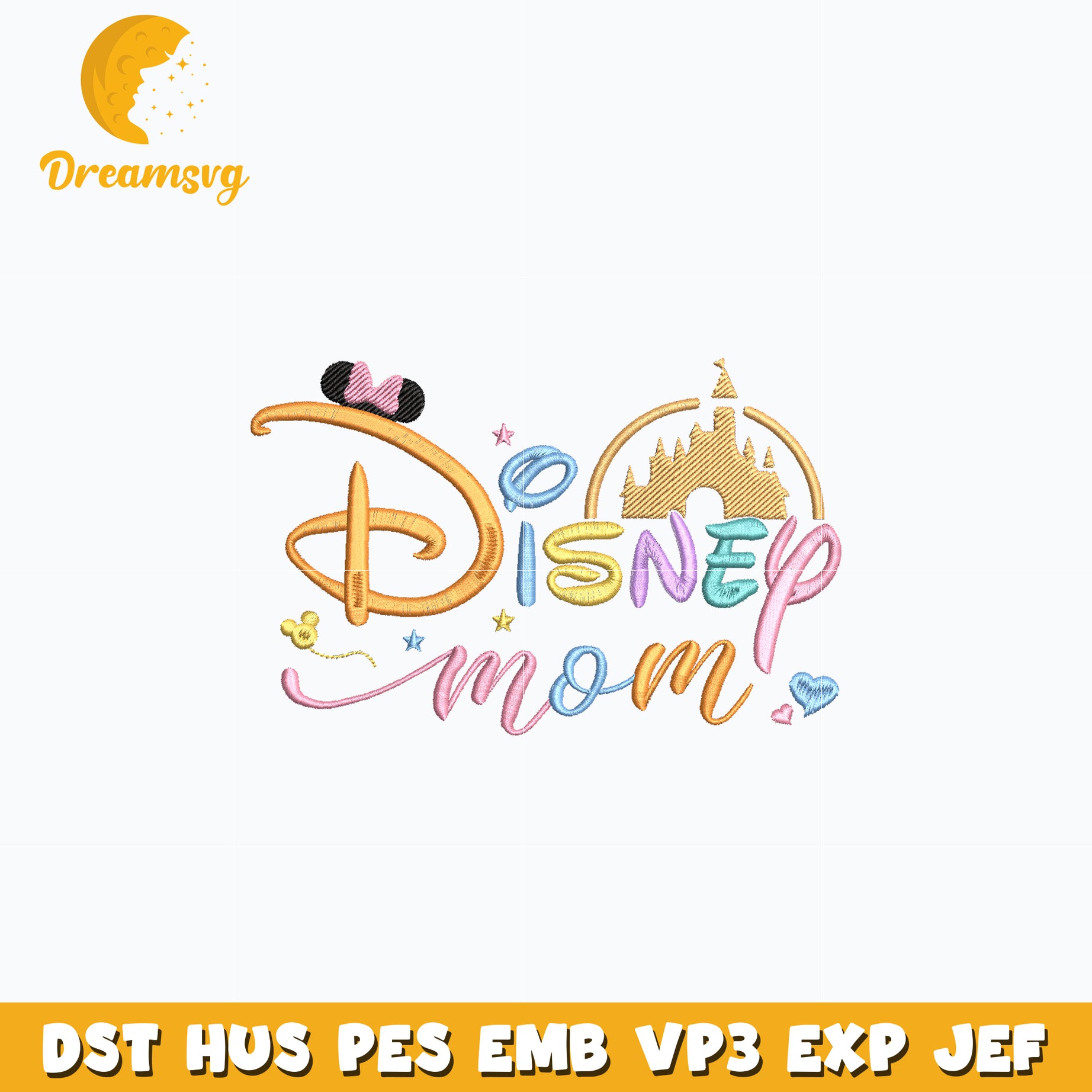 Minnie mouse disney mom embroidery design