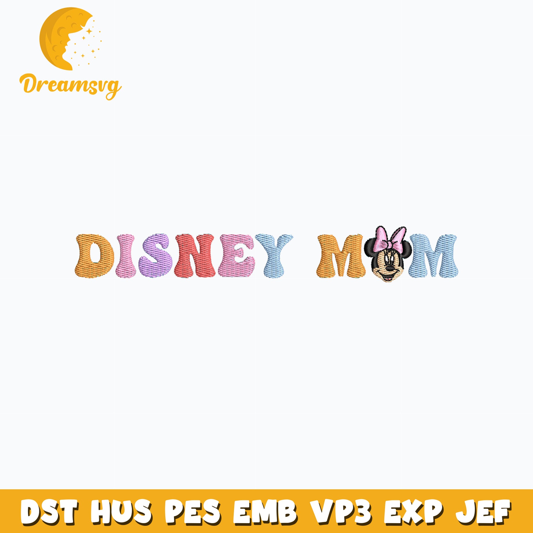 Disney mom minnie head embroidery design