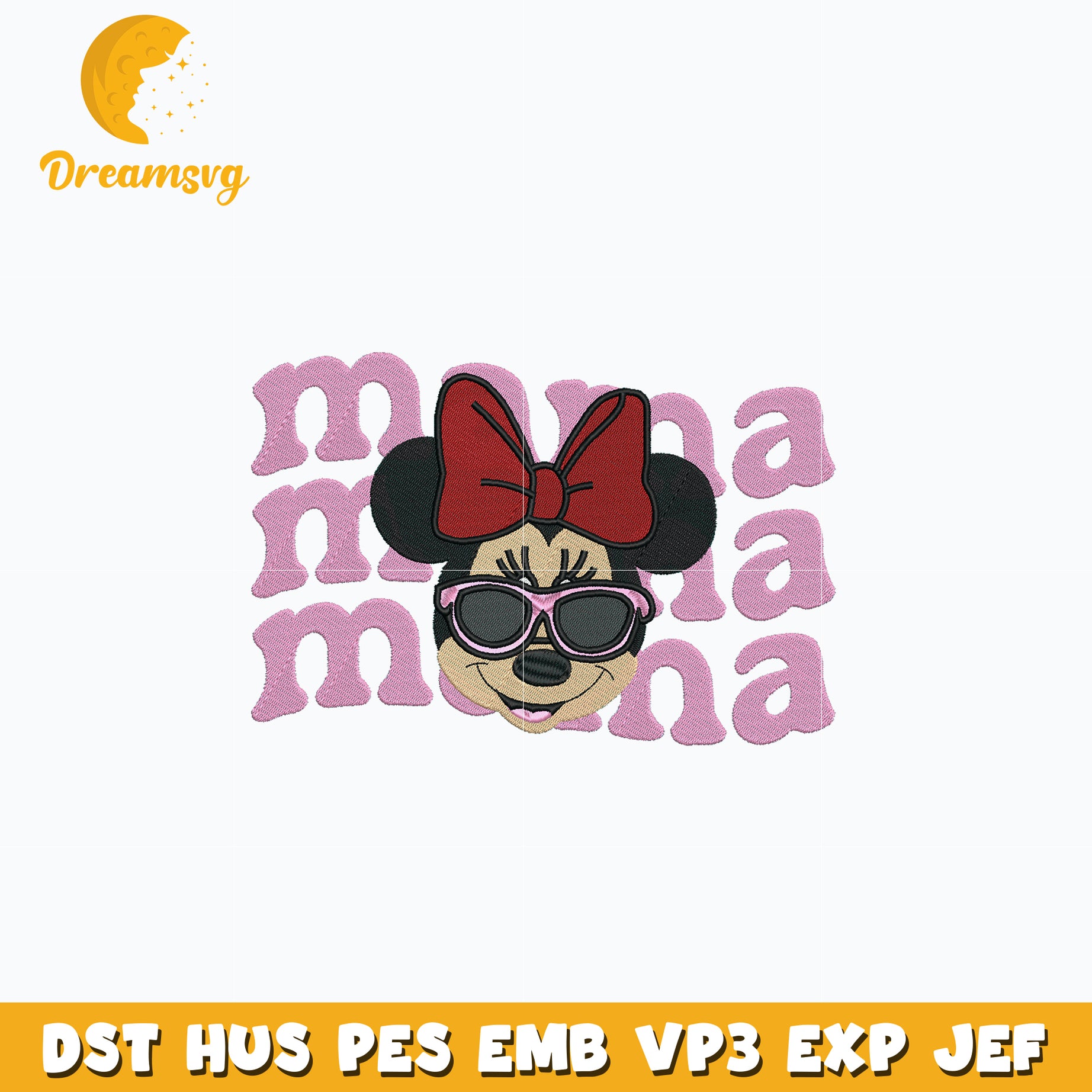 Minnie mouse mama embroidery design