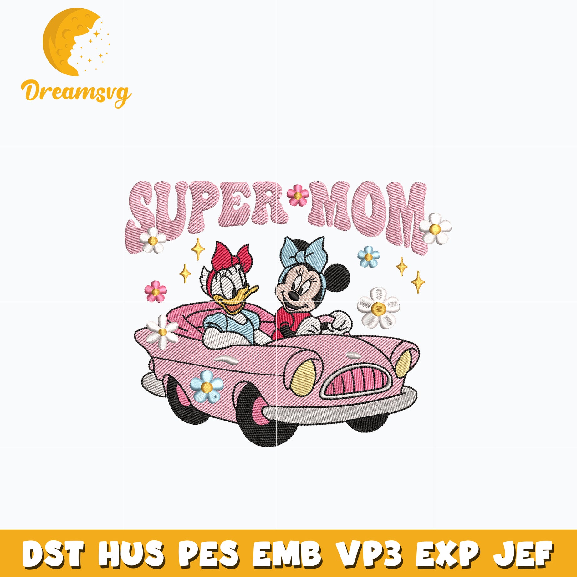 Minnie super mom embroidery design