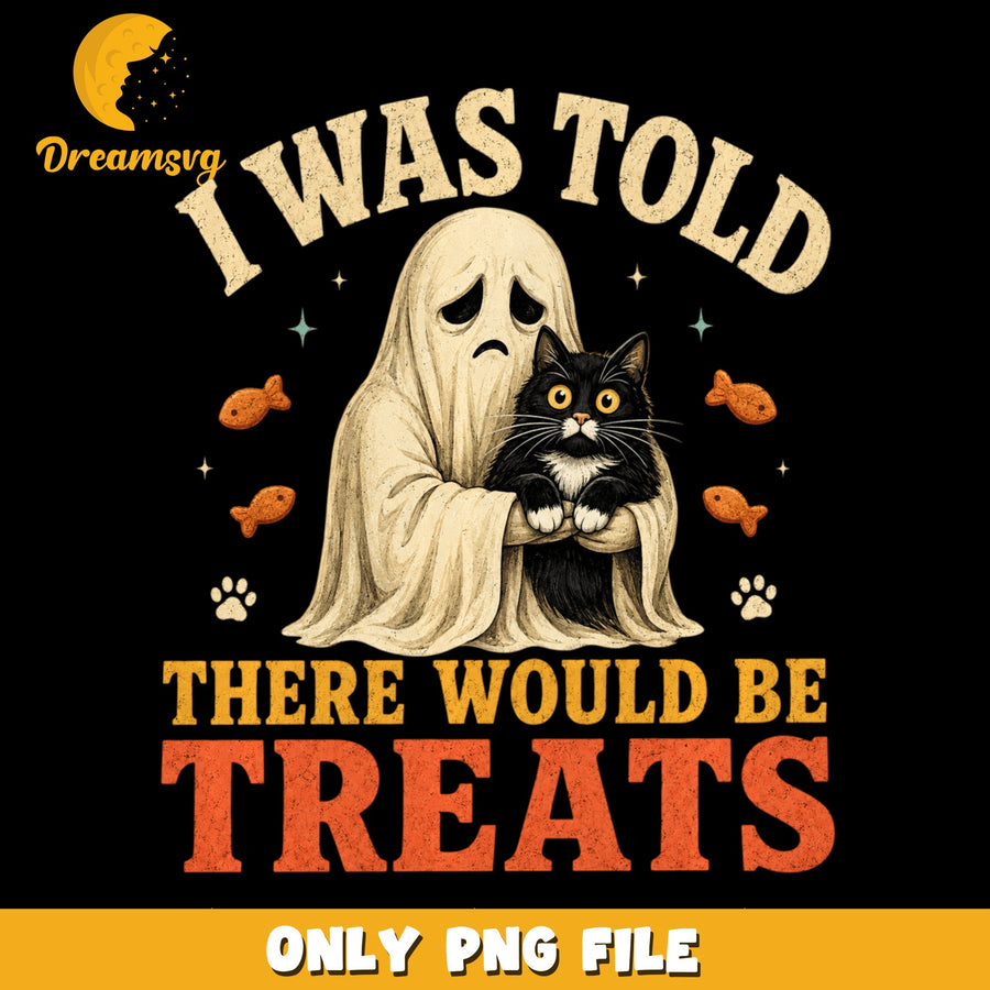 Ghost And Black Cat Halloween Funny PNG, Spooky Treats, Cat Lover PNG