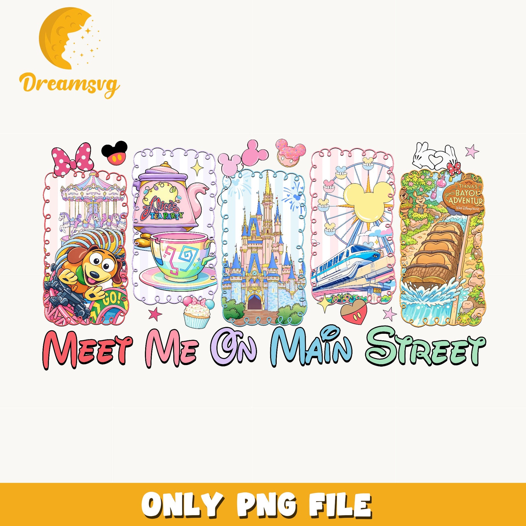 Meet Me On Main Street Disney PNG, Magic Kingdom PNG, Disney Trip PNG
