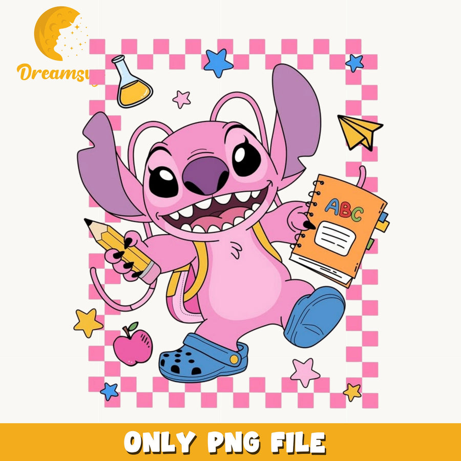Angel Stitch Back To School PNG, Disney Stitch PNG, School PNG