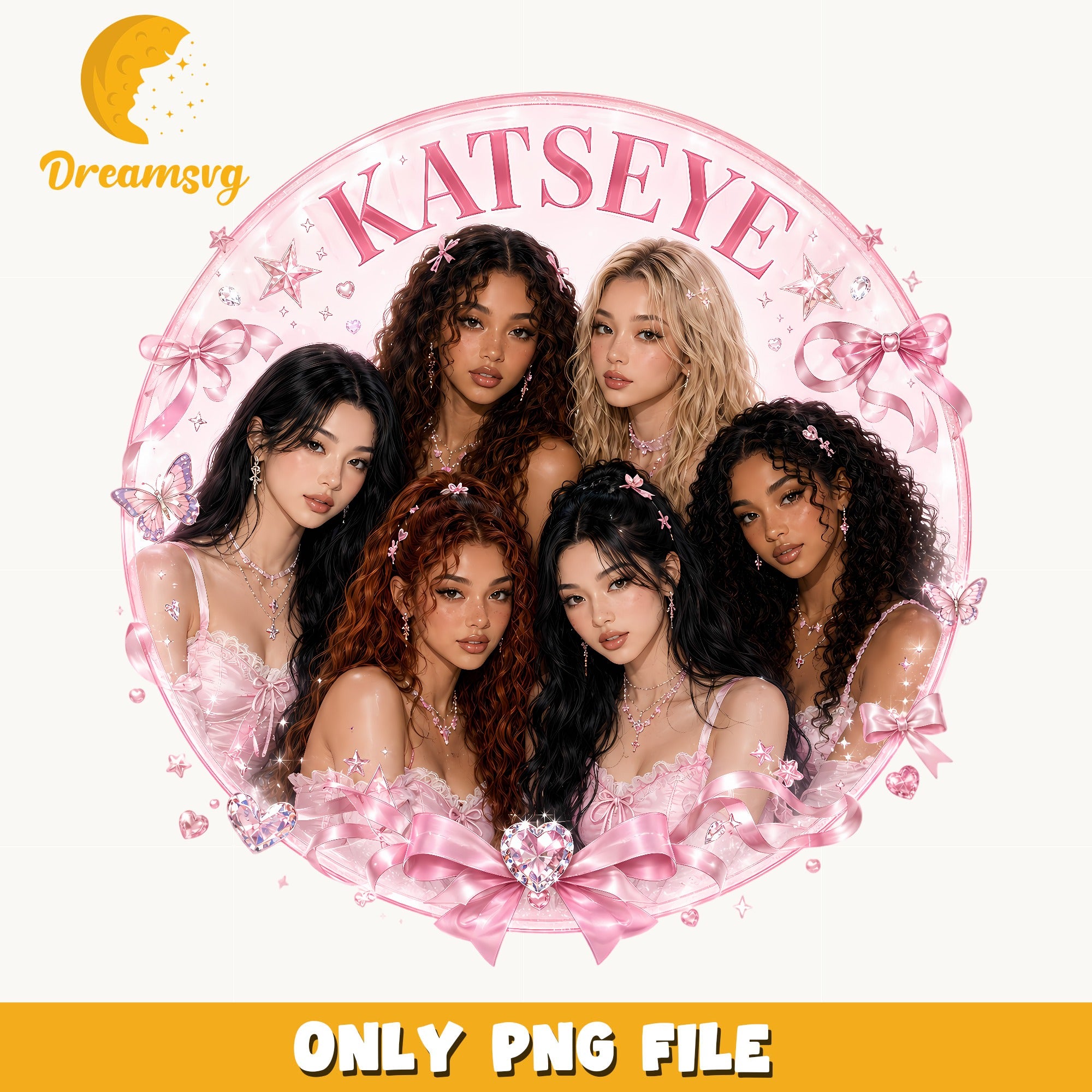 Katseye Kpop Girl Group PNG, Katseye Members PNG, Fan Art PNG