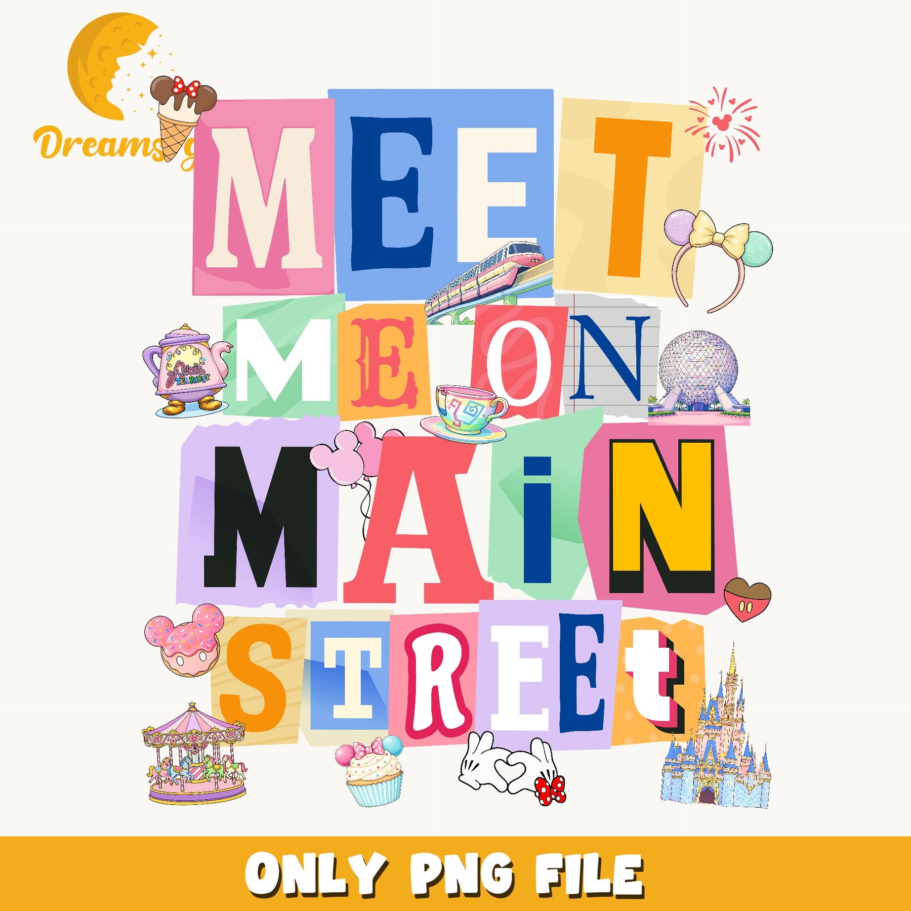 Meet Me On Main Street Disney PNG, Magic Kingdom PNG, Disney Trip PNG