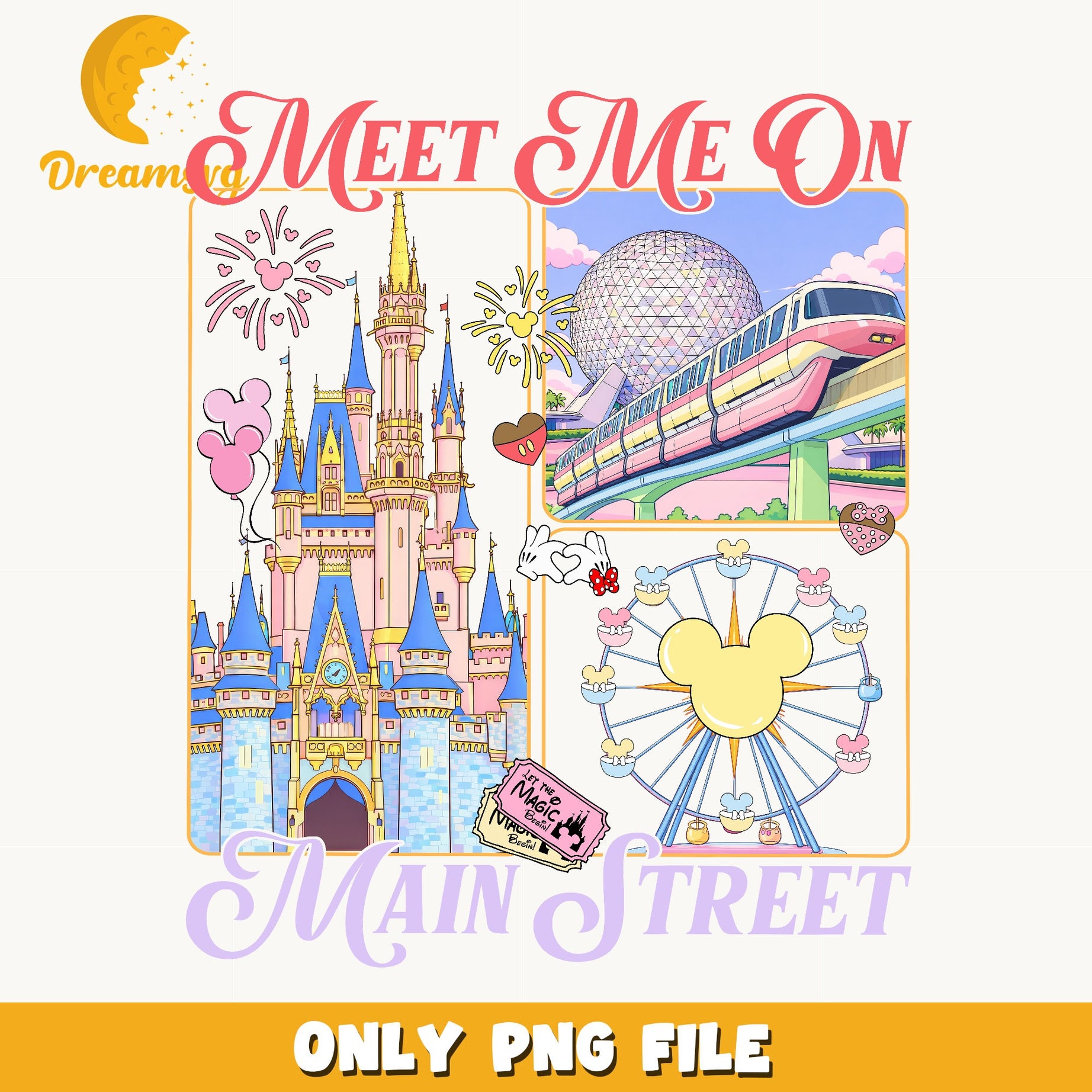 Meet Me On Main Street Disney PNG, Magic Kingdom PNG, Disney Trip PNG