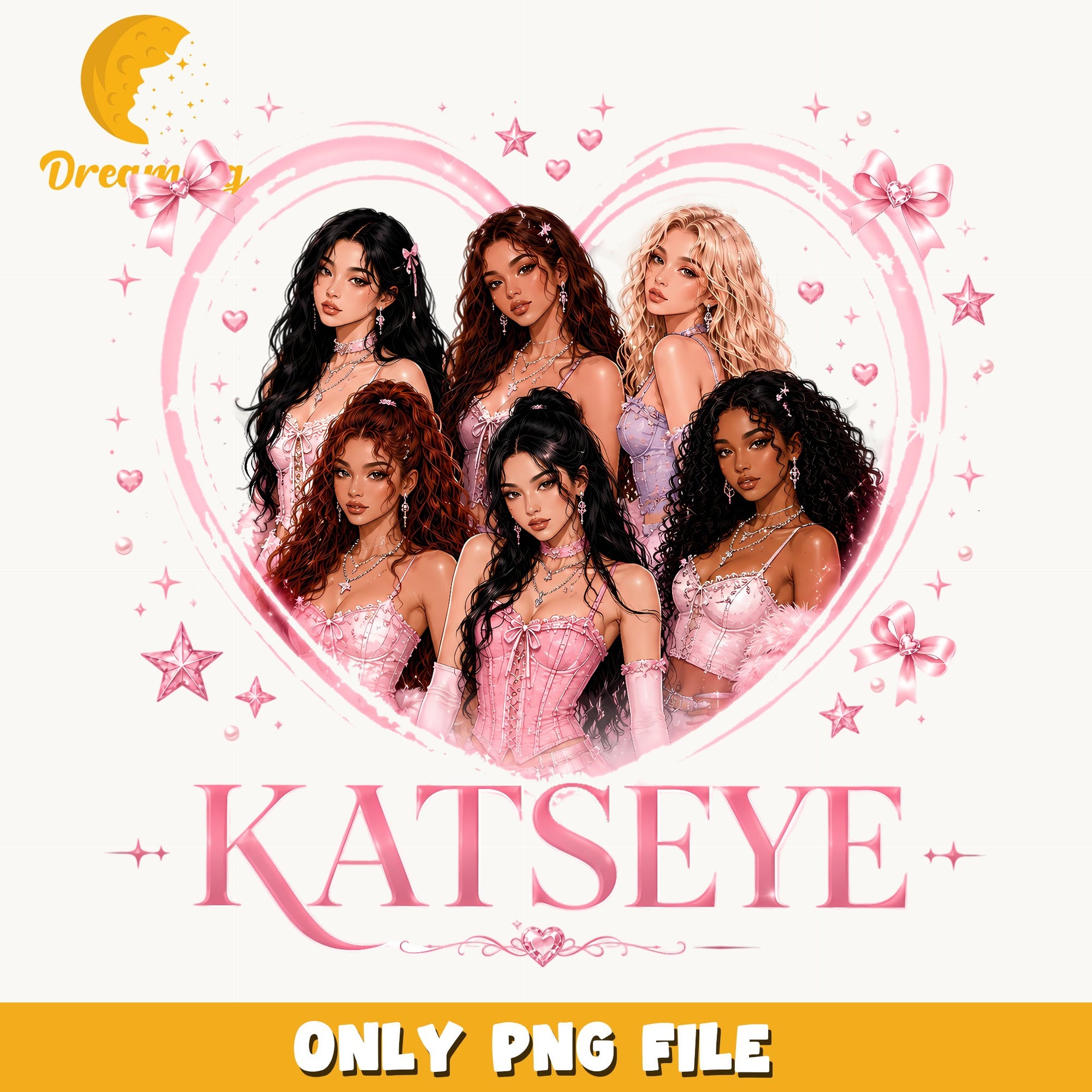 Katseye Kpop Girl Group PNG, Katseye Members PNG, Fan Art PNG