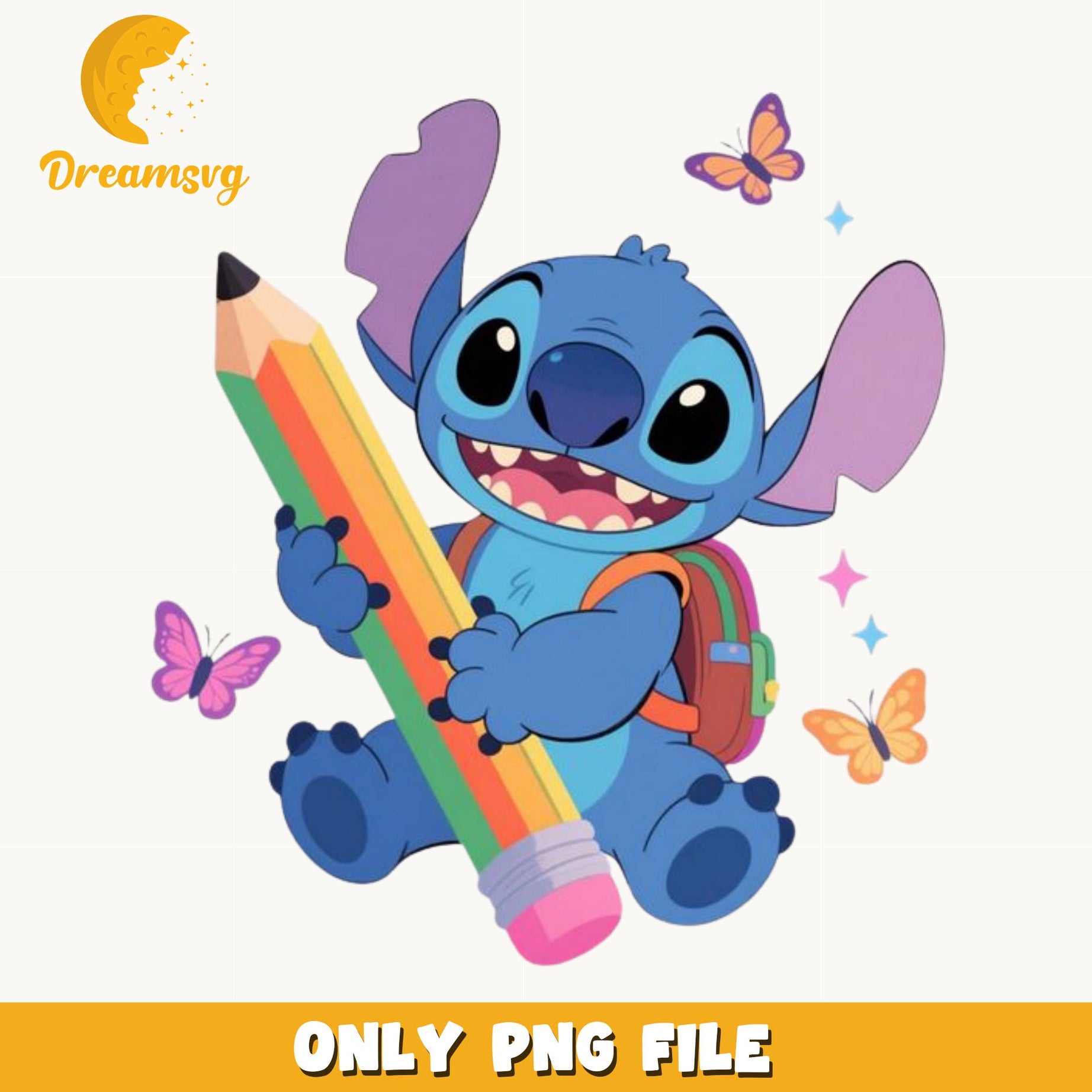 Stitch Back To School PNG, Disney Stitch PNG, School PNG