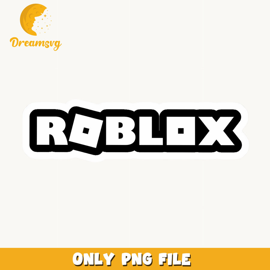 Roblox Black White Logo PNG, Game Sticker, Kids PNG