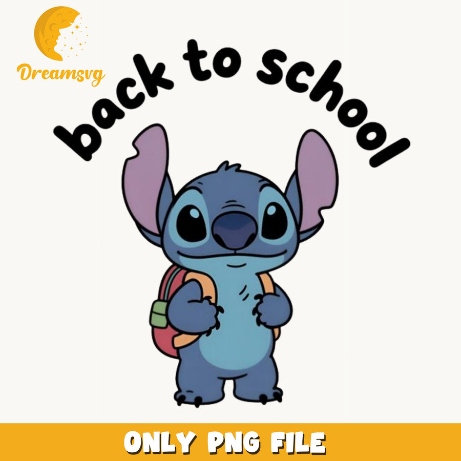 Stitch Back To School PNG, Disney Stitch PNG, First Day Of School PNG