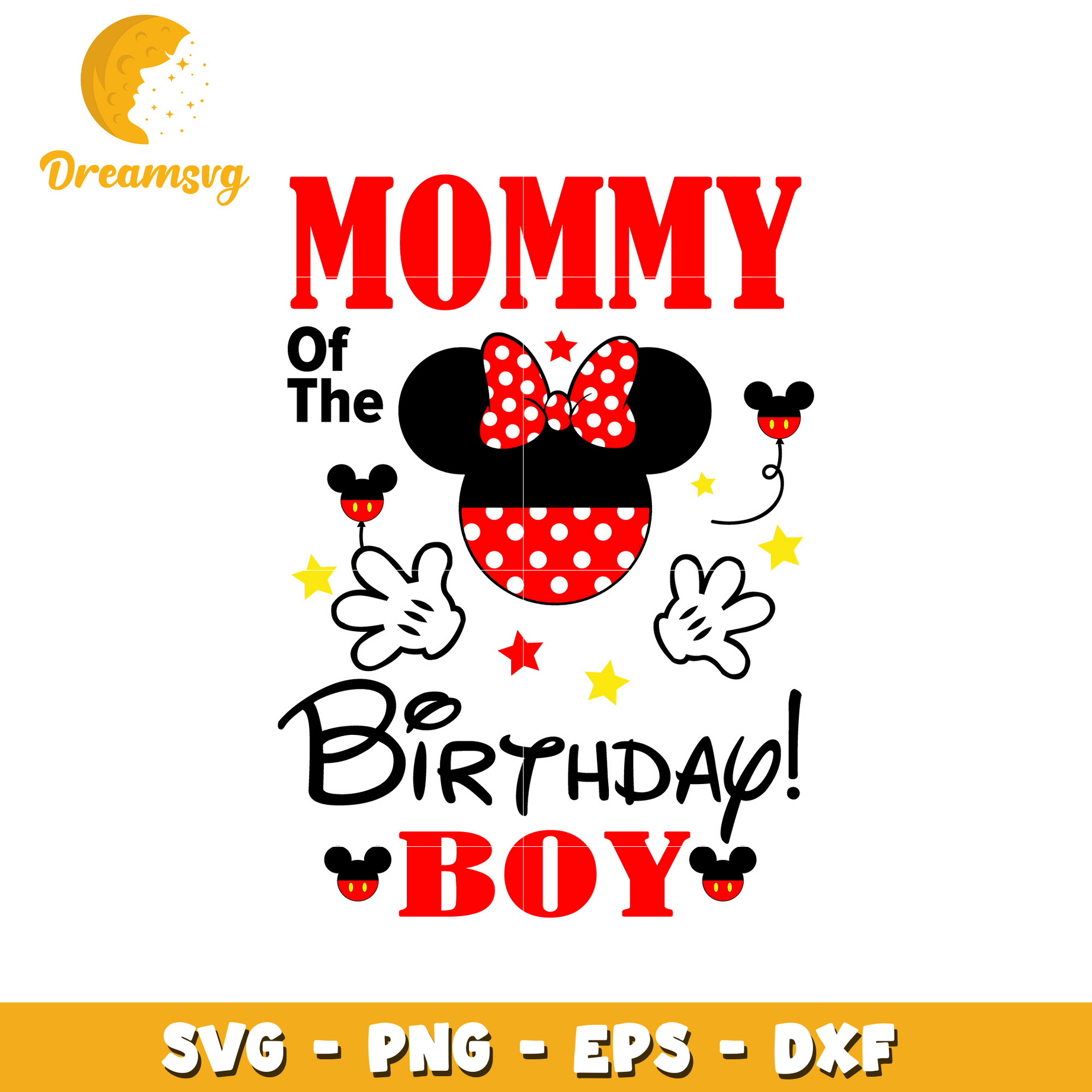 Minnie red mommy of the birthday boy svg