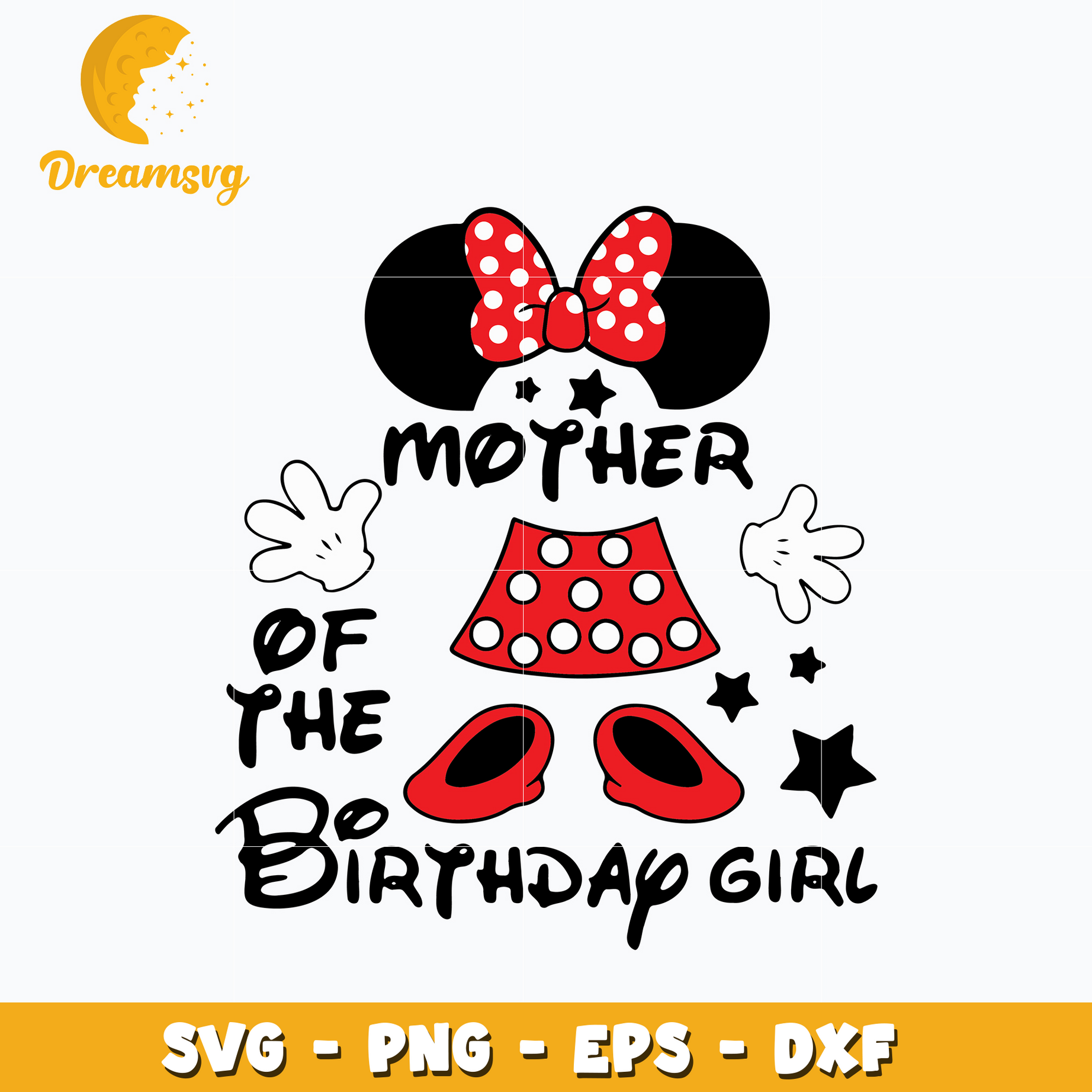 Mother of the birthday girl Svg, Minnie Mouse Svg
