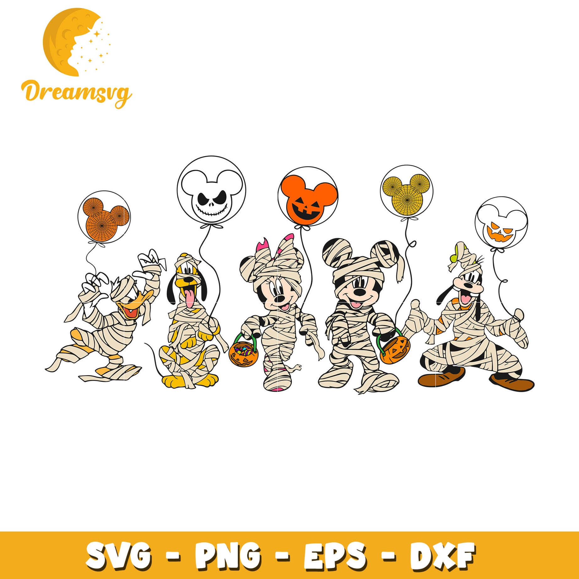 Mummy Mickey And Friends halloween svg