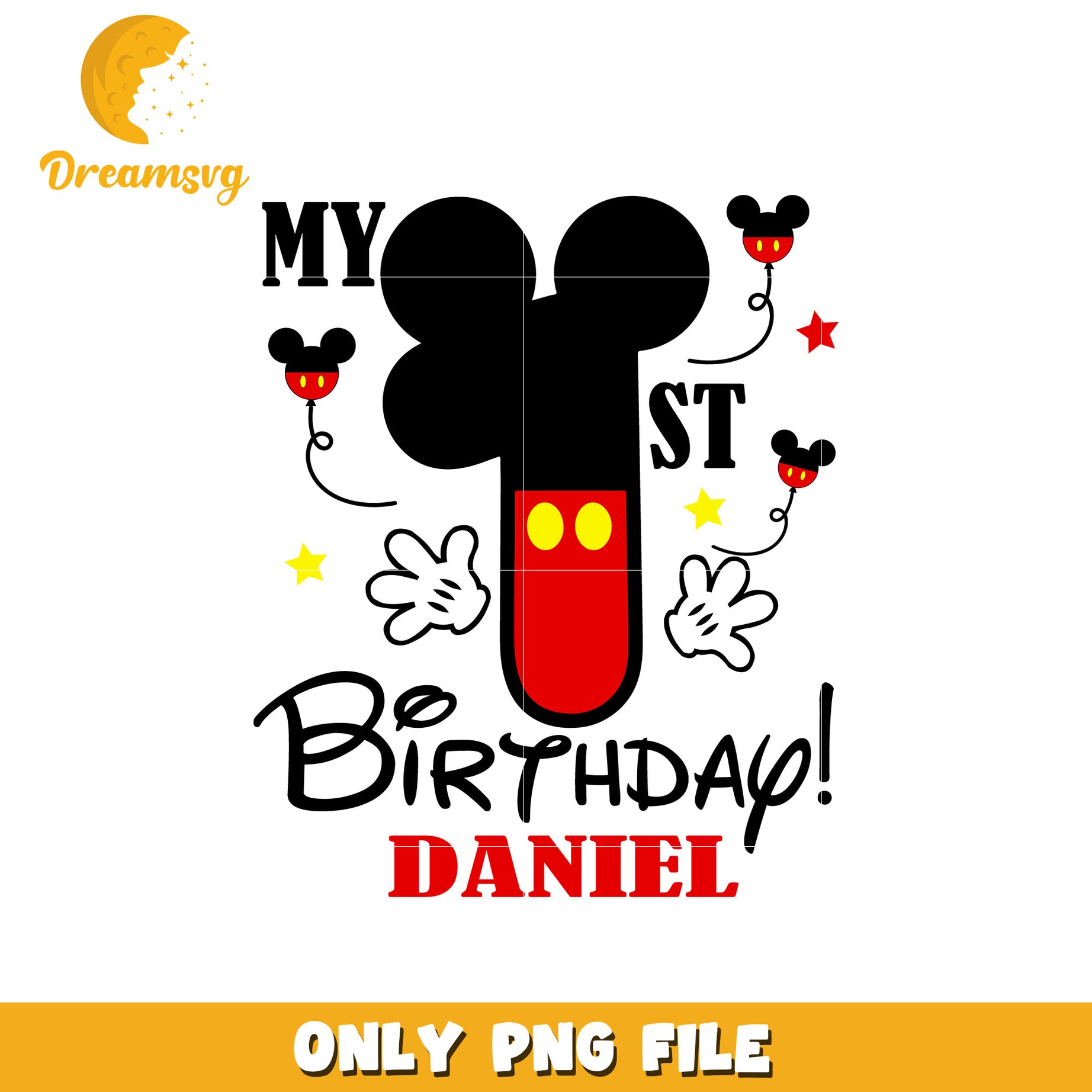 Mickey my 1 st birthday daniel png