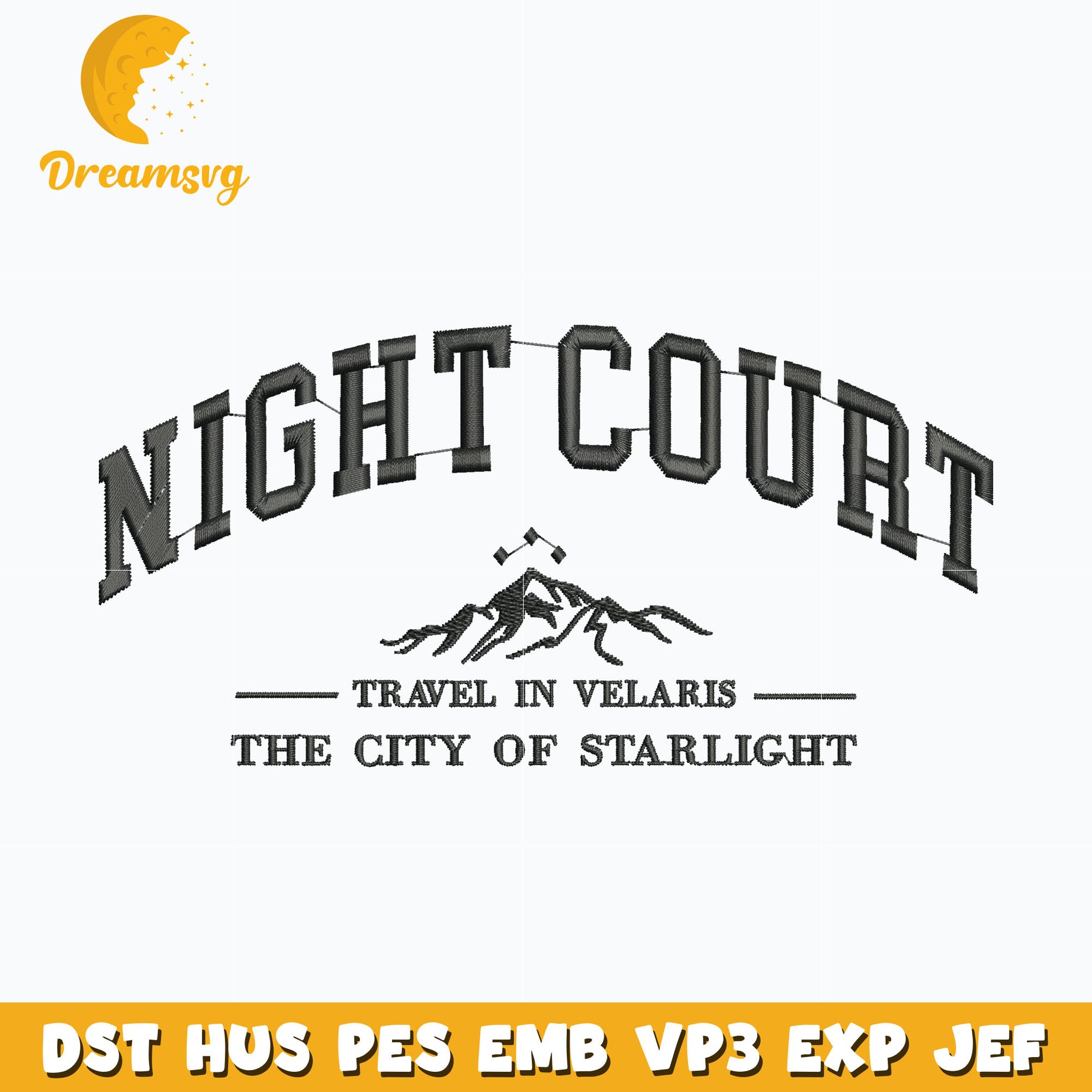 Night court book embroidery DreamSVG Store Night court book embroidery DreamSVG Store