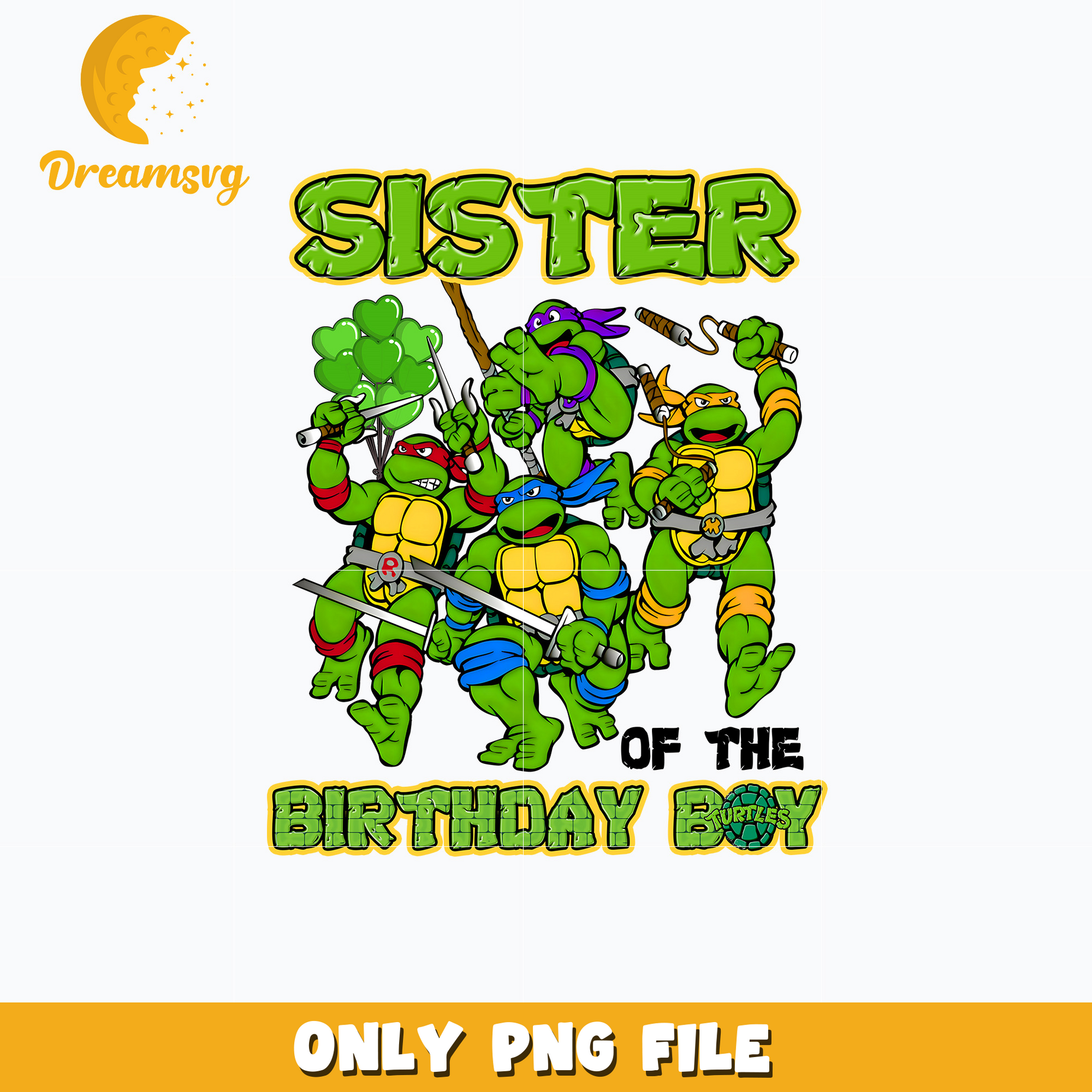 Ninja Turtles sister of the birthday boy png