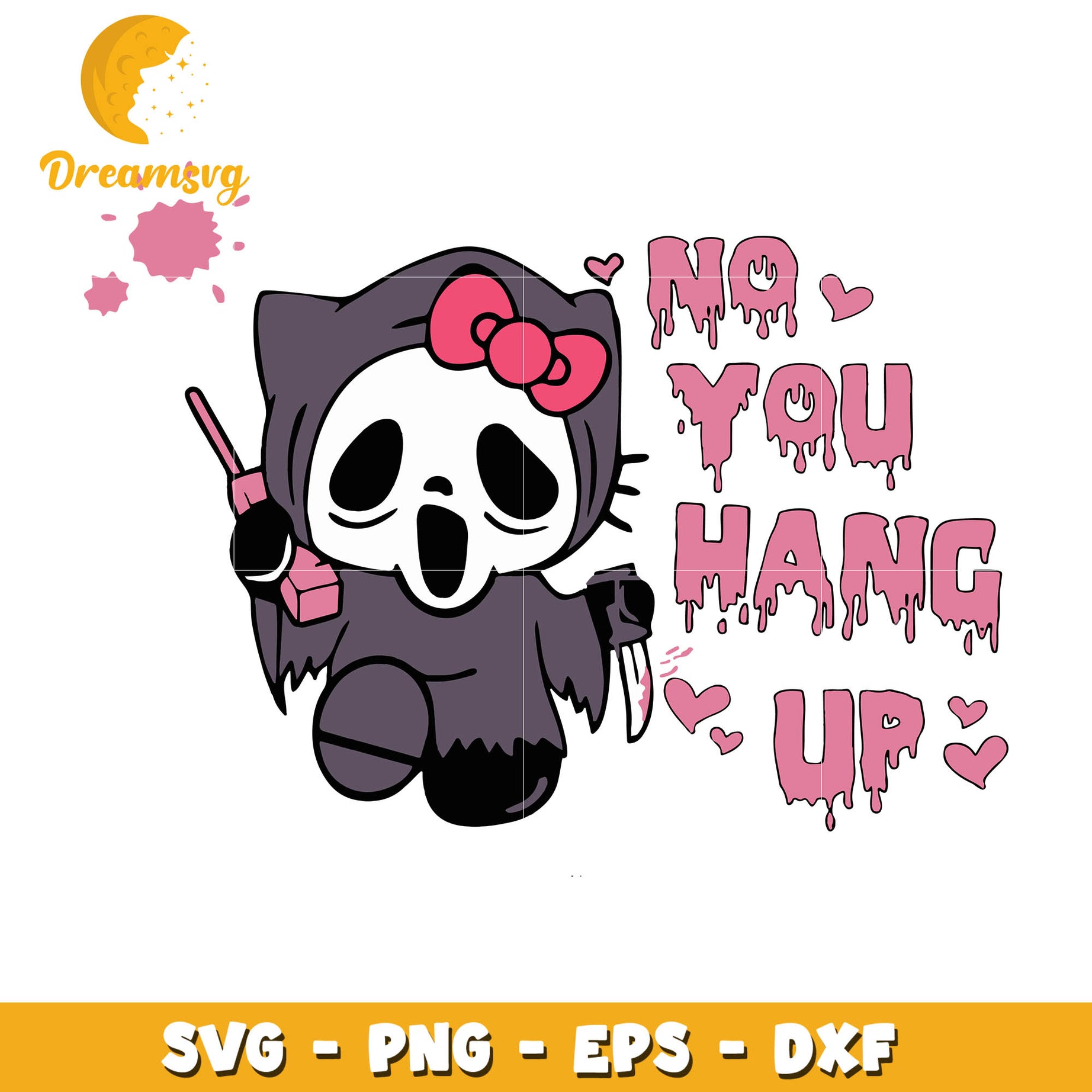 Hello Kitty Ghostface No You Hang Up svg