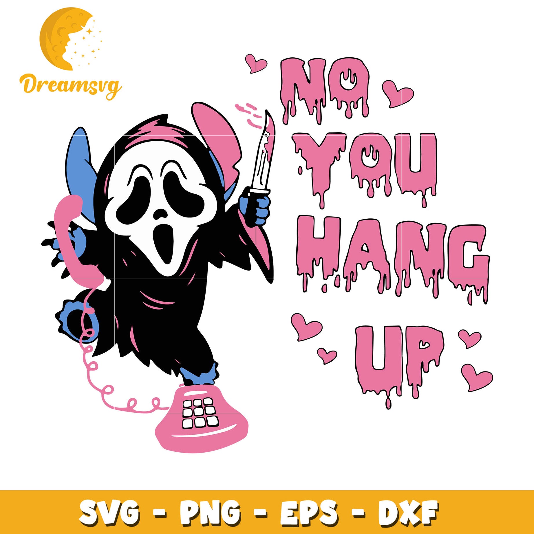 Stitch Ghostface No You Hang Up svg