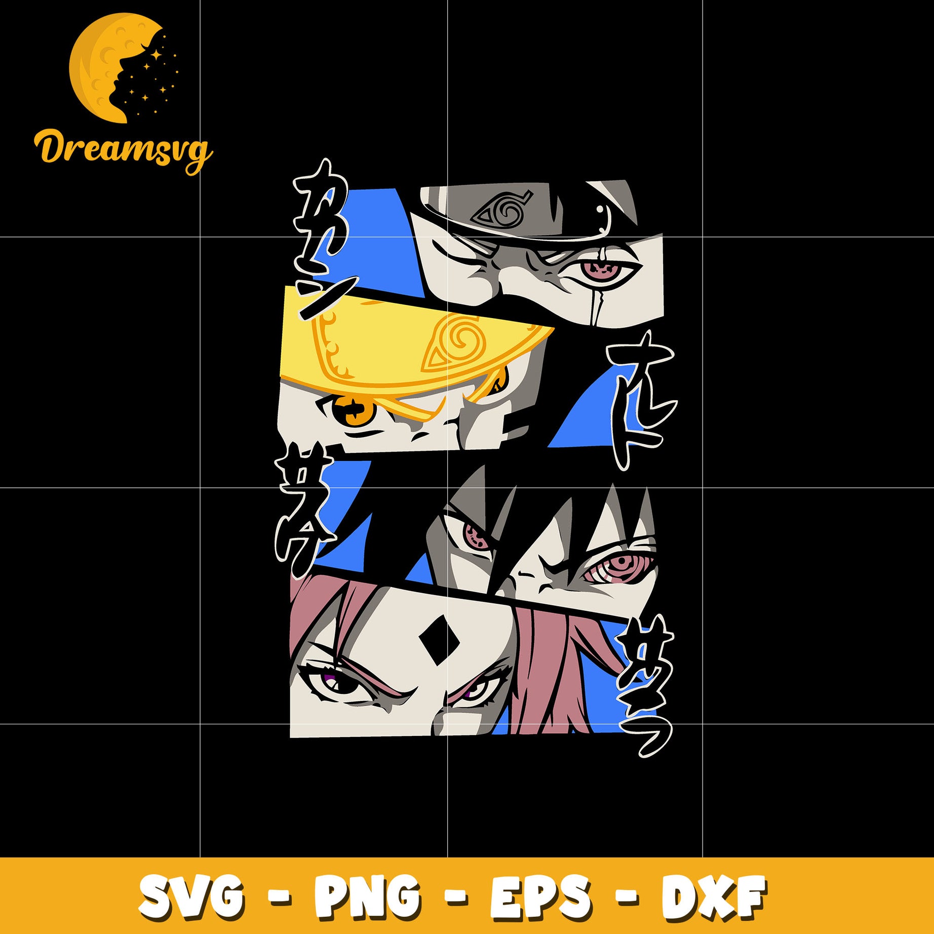 Naruto team 7 eyes svg, anime svg, Naruto svg