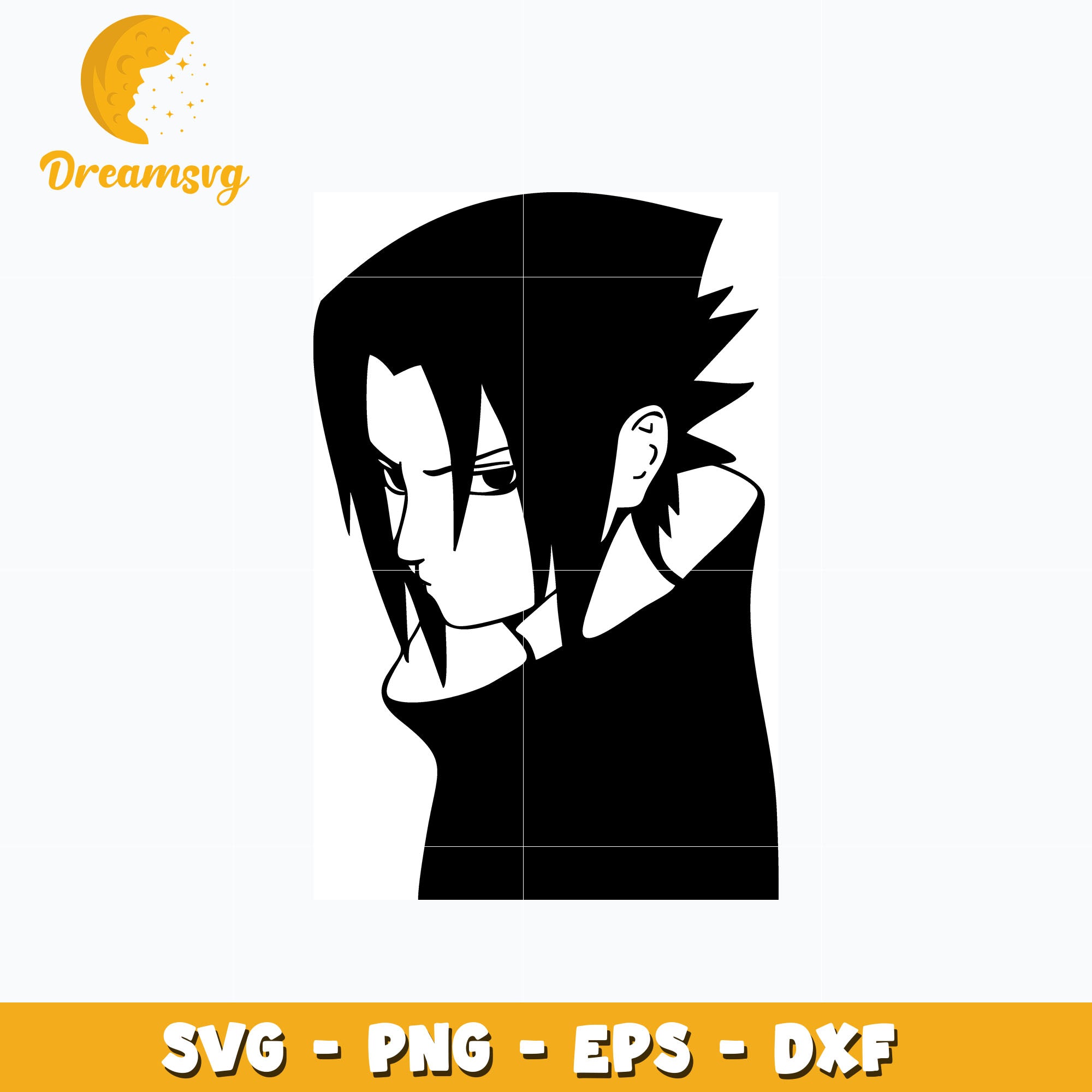 Sasuke black white design svg, anime svg, Naruto svg