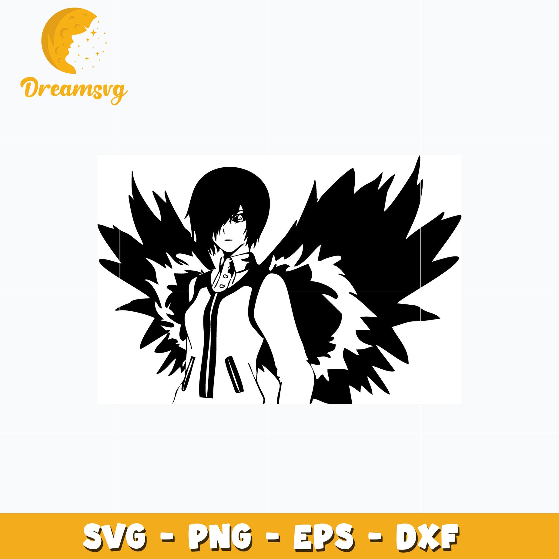 Kirishima Touka black white design svg, anime svg, Tokyo Ghoul svg