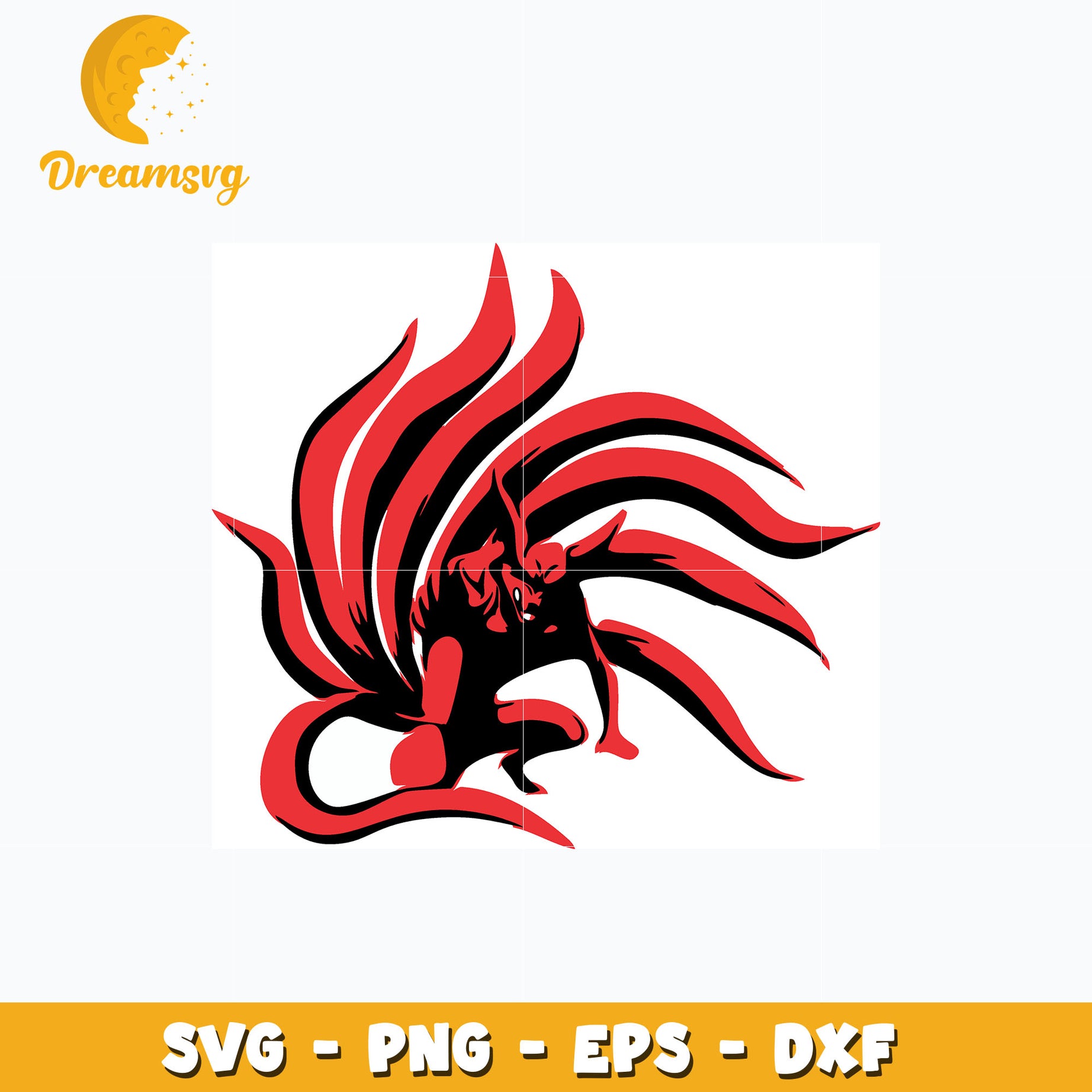 Kurama Nine tails svg, anime svg, Naruto svg