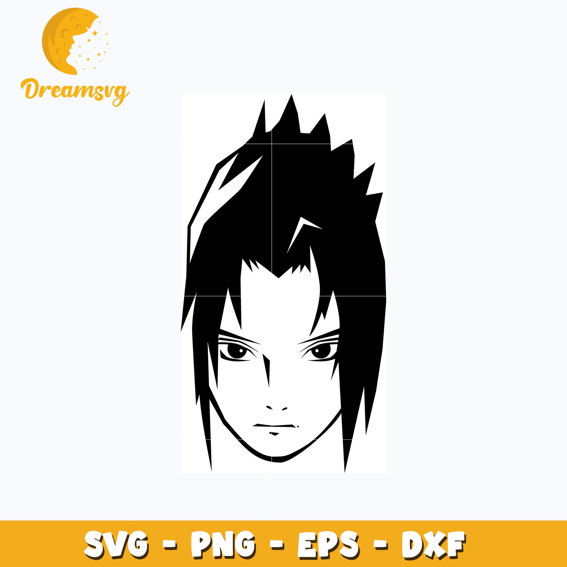 Uchiha Sasuke face design svg, anime svg, Naruto svg