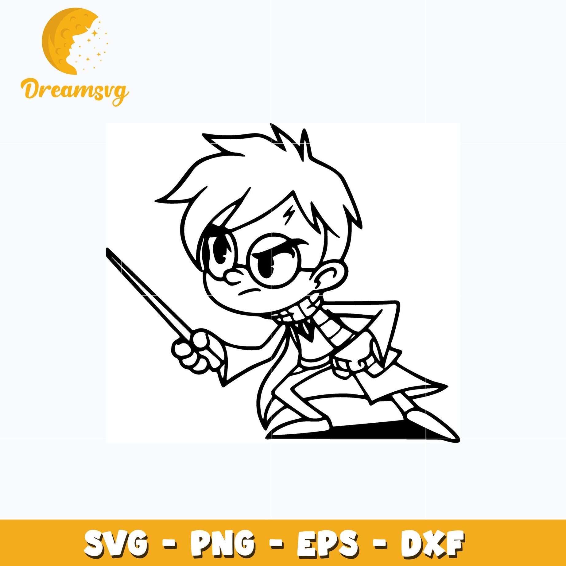 Harry potter black white svg, anime svg, Harry Potter svg