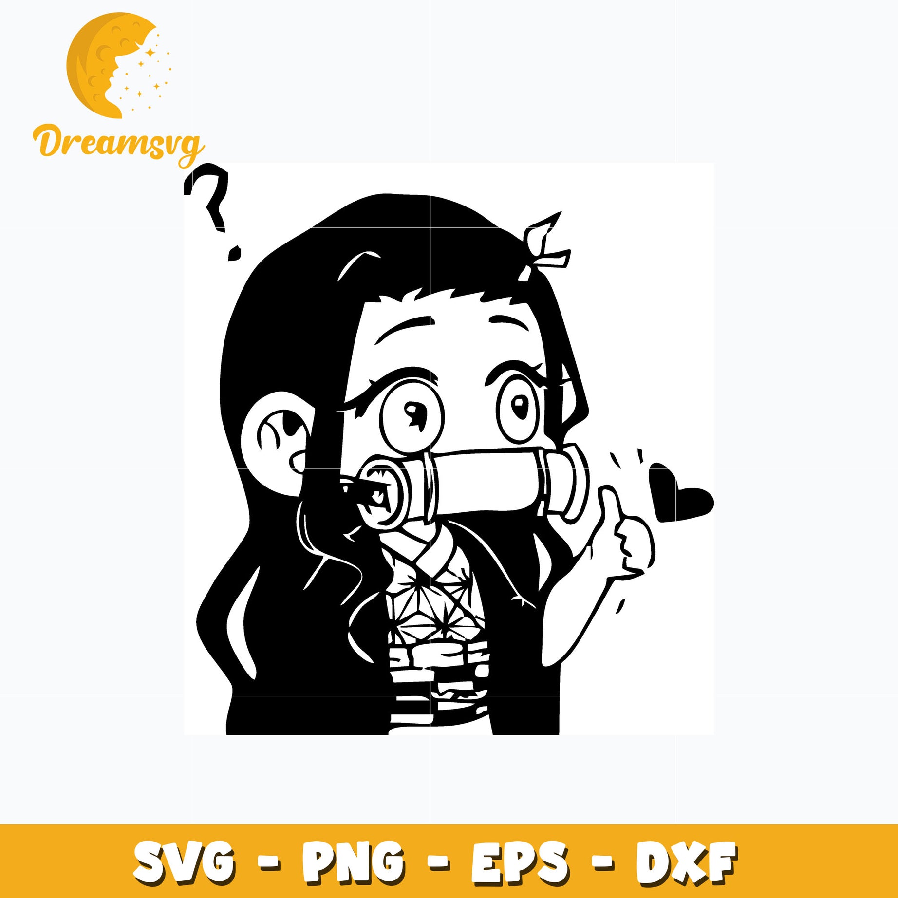 Kamado nezuko chibi cute svg, anime svg, Kimetsu no yaiba svg