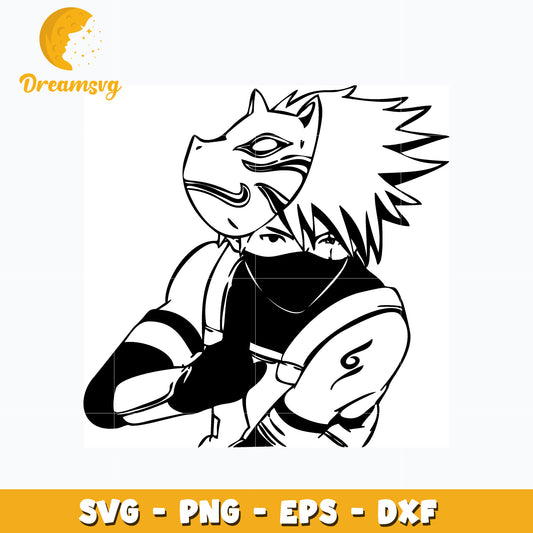 Hatake Kakashi mask svg, anime svg, Naruto svg