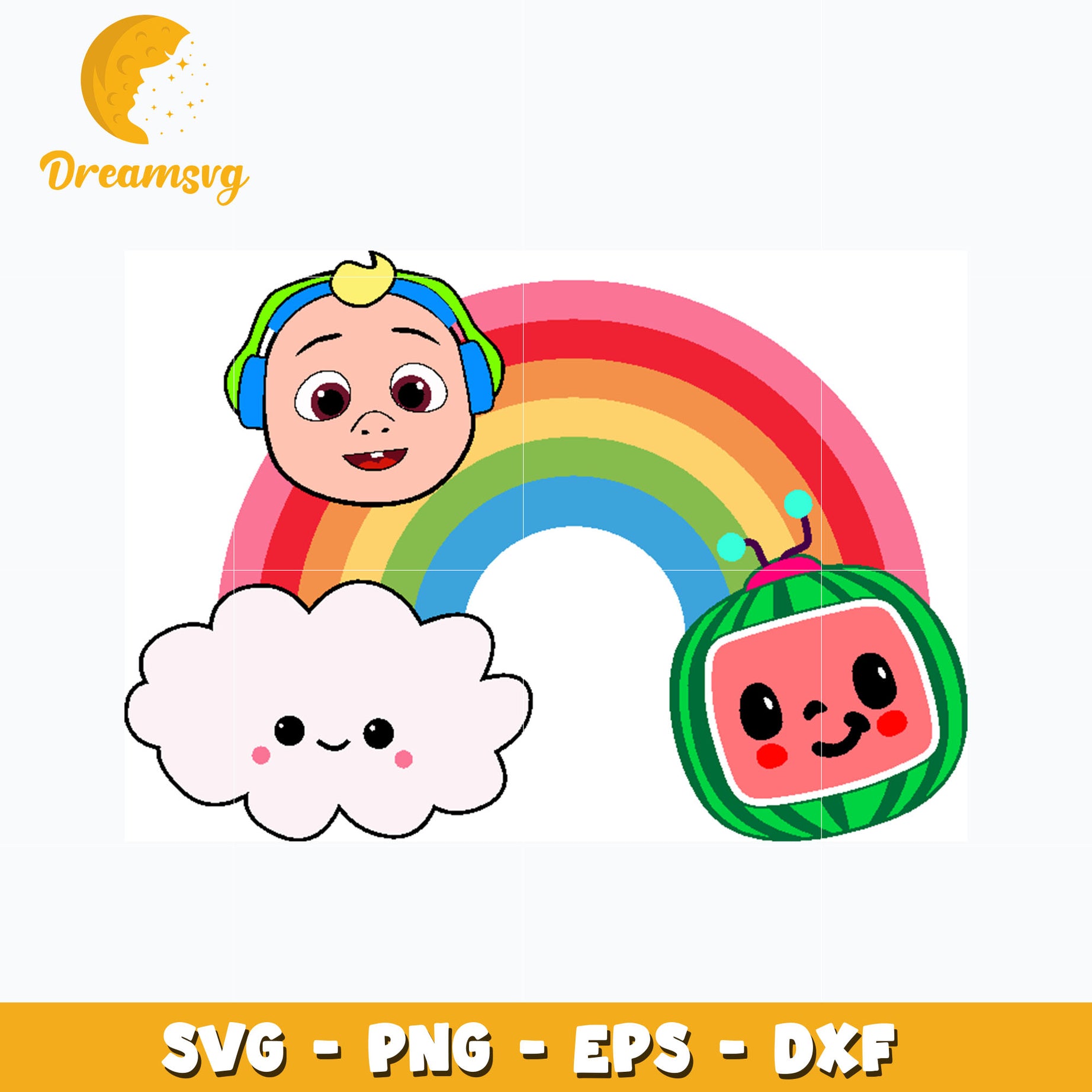 Cocomelon Chlid Kids rainbow svg, anime svg, Cocomelon svg