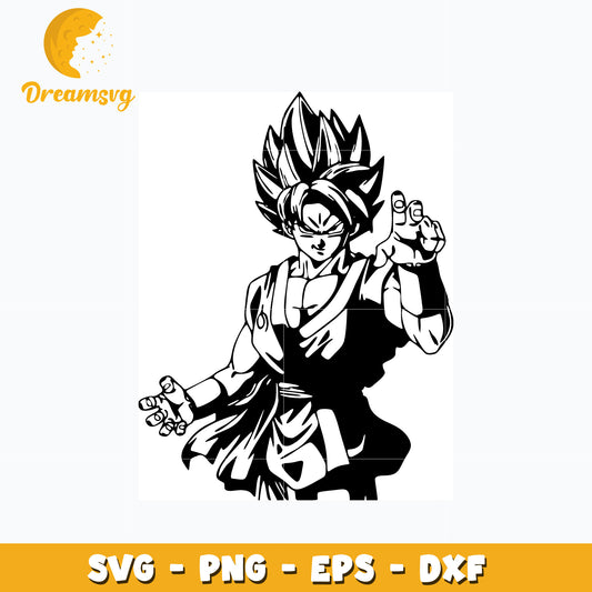 Goku man black white Dragonball svg, anime svg, Dragonball svg