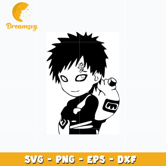 Gaara chibi cute svg, anime svg, Naruto svg