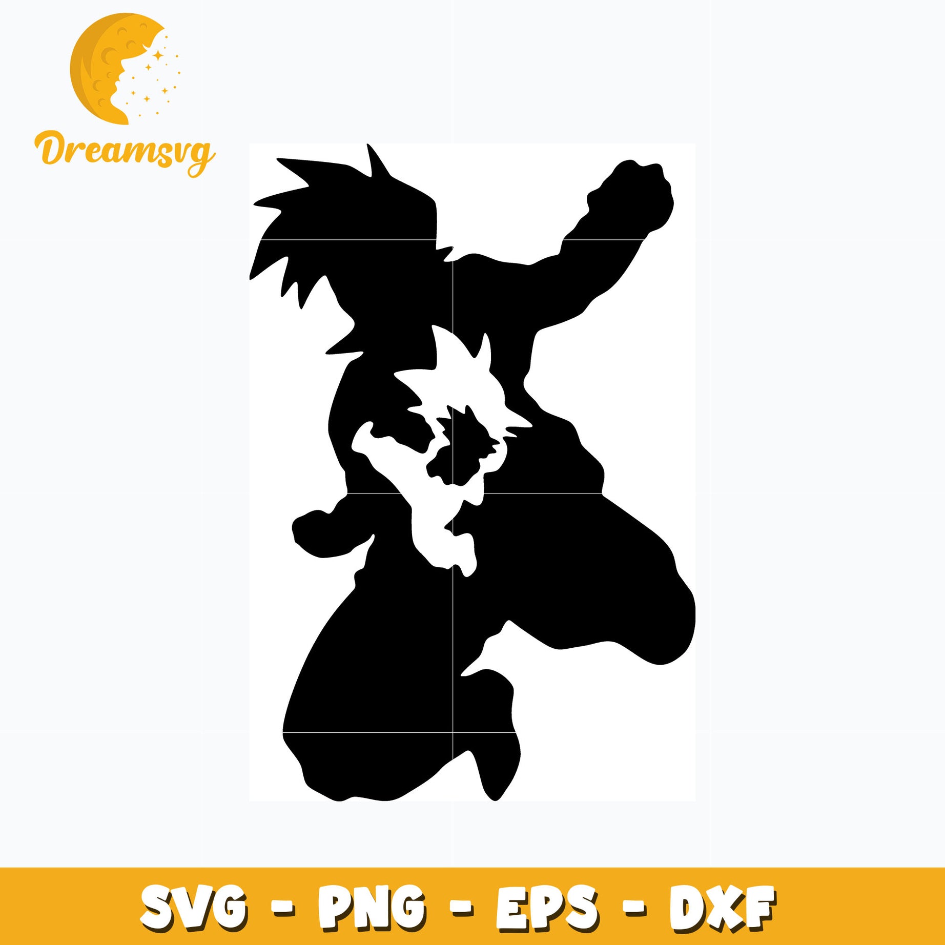 Son Goku black white Dragonball svg, anime svg, Dragonball svg