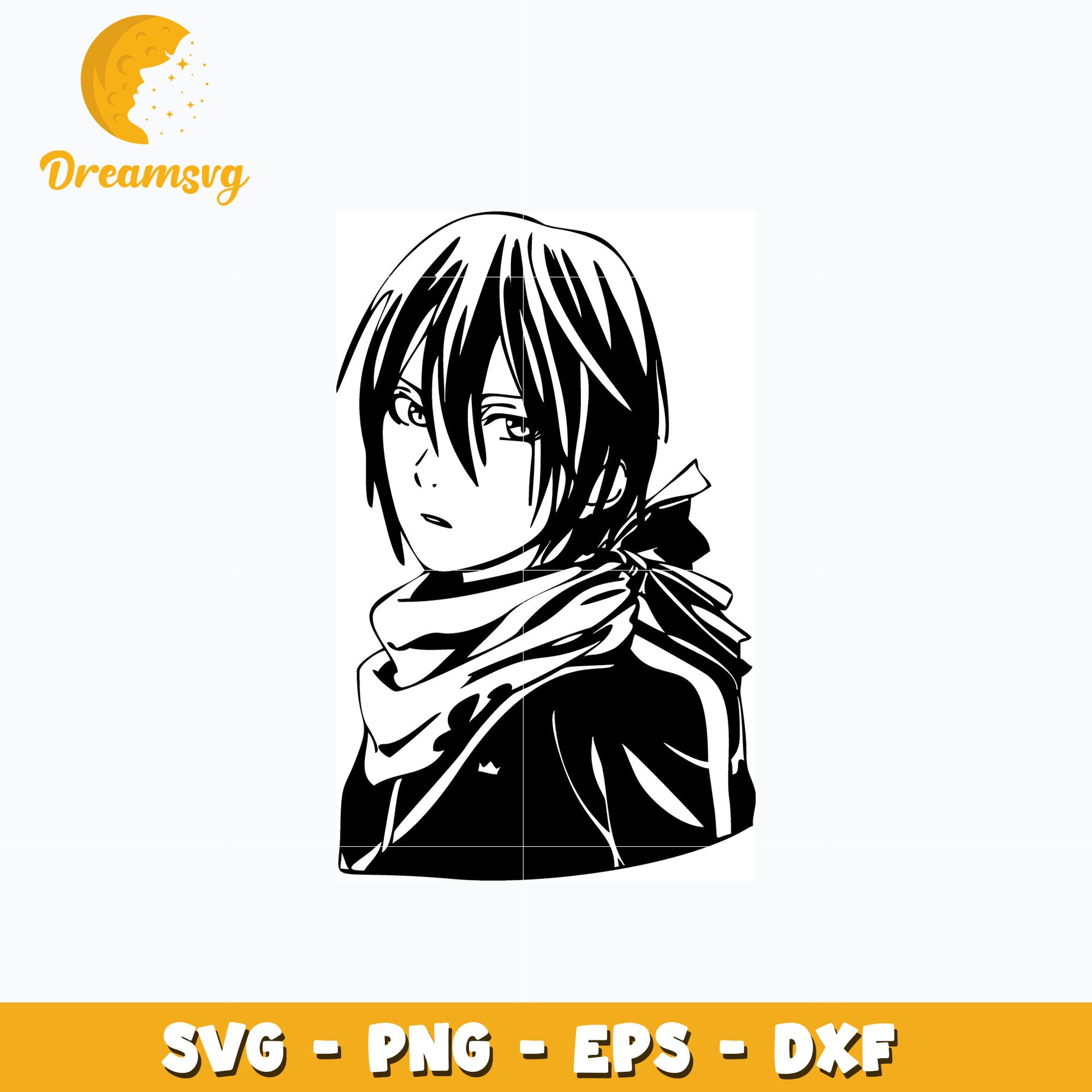 Yato black white design svg, anime svg, Noragami svg