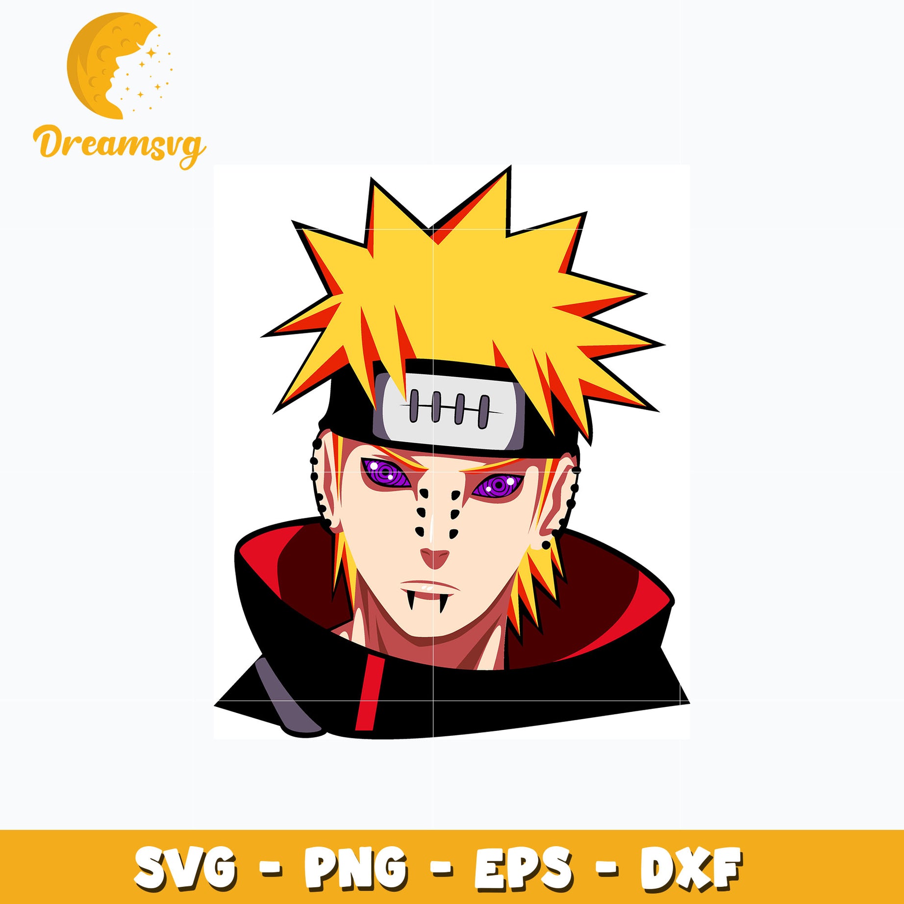 Nagato Pain design svg, anime svg, Naruto svg