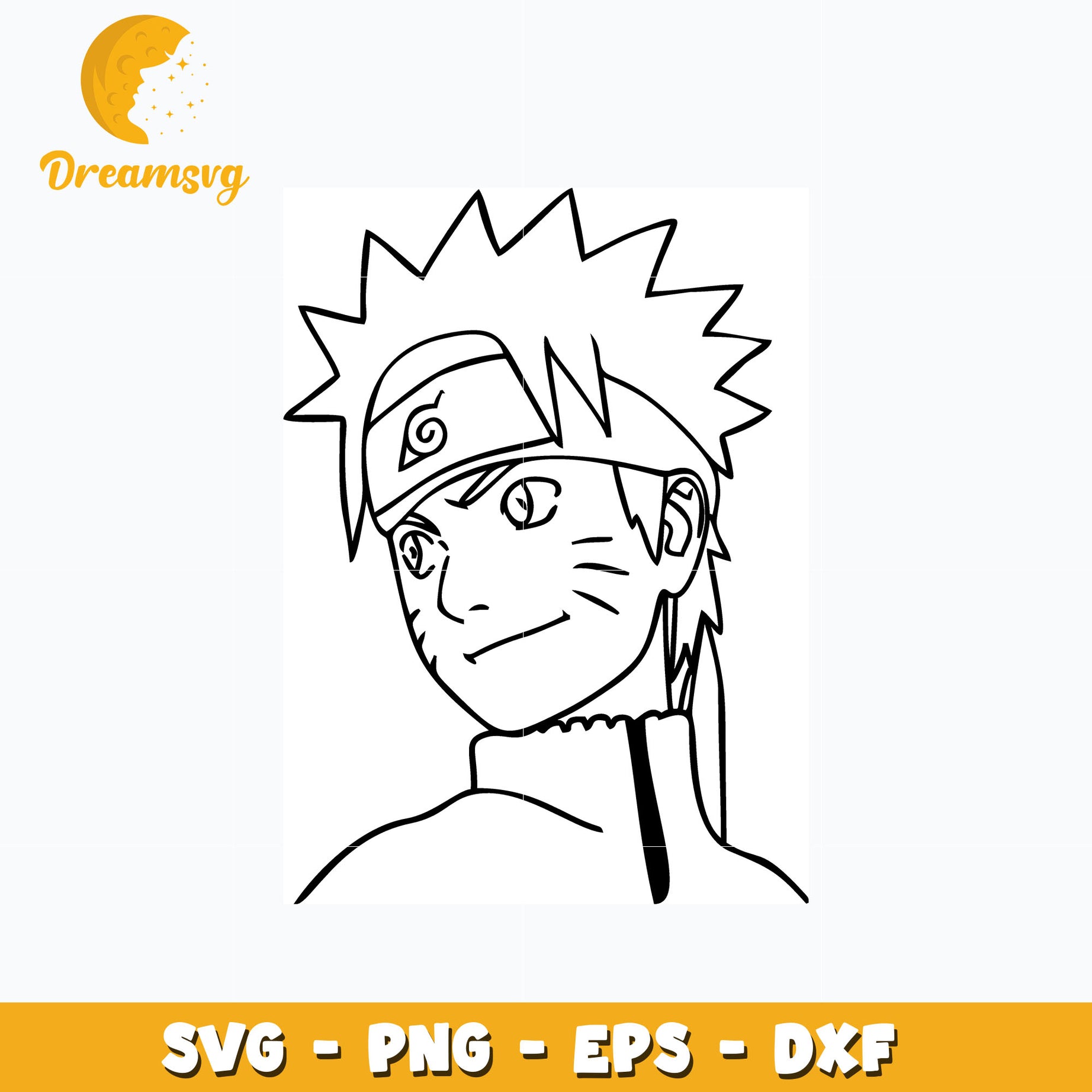 Naruto shippuden black white svg, anime svg, Naruto svg