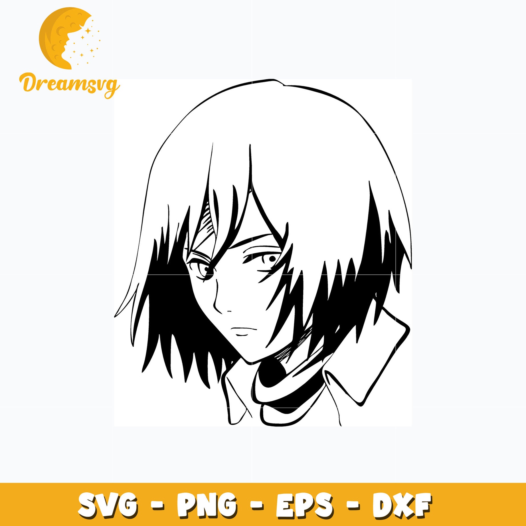 Mikasa black white svg, anime svg, Attack on titan svg