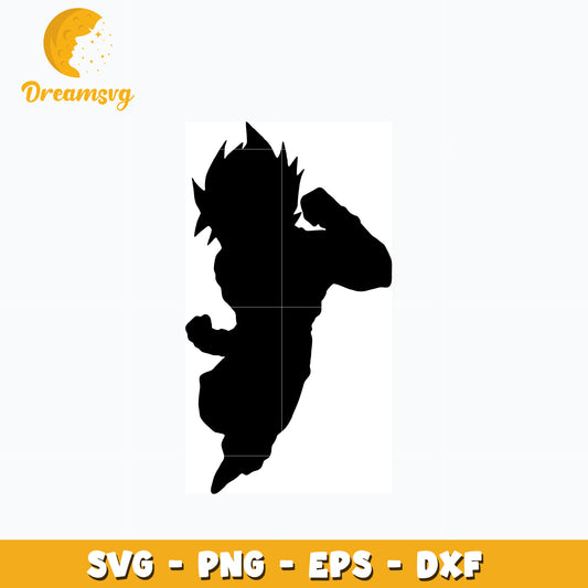 Son Goku black white design svg, anime svg, Dragonball svg
