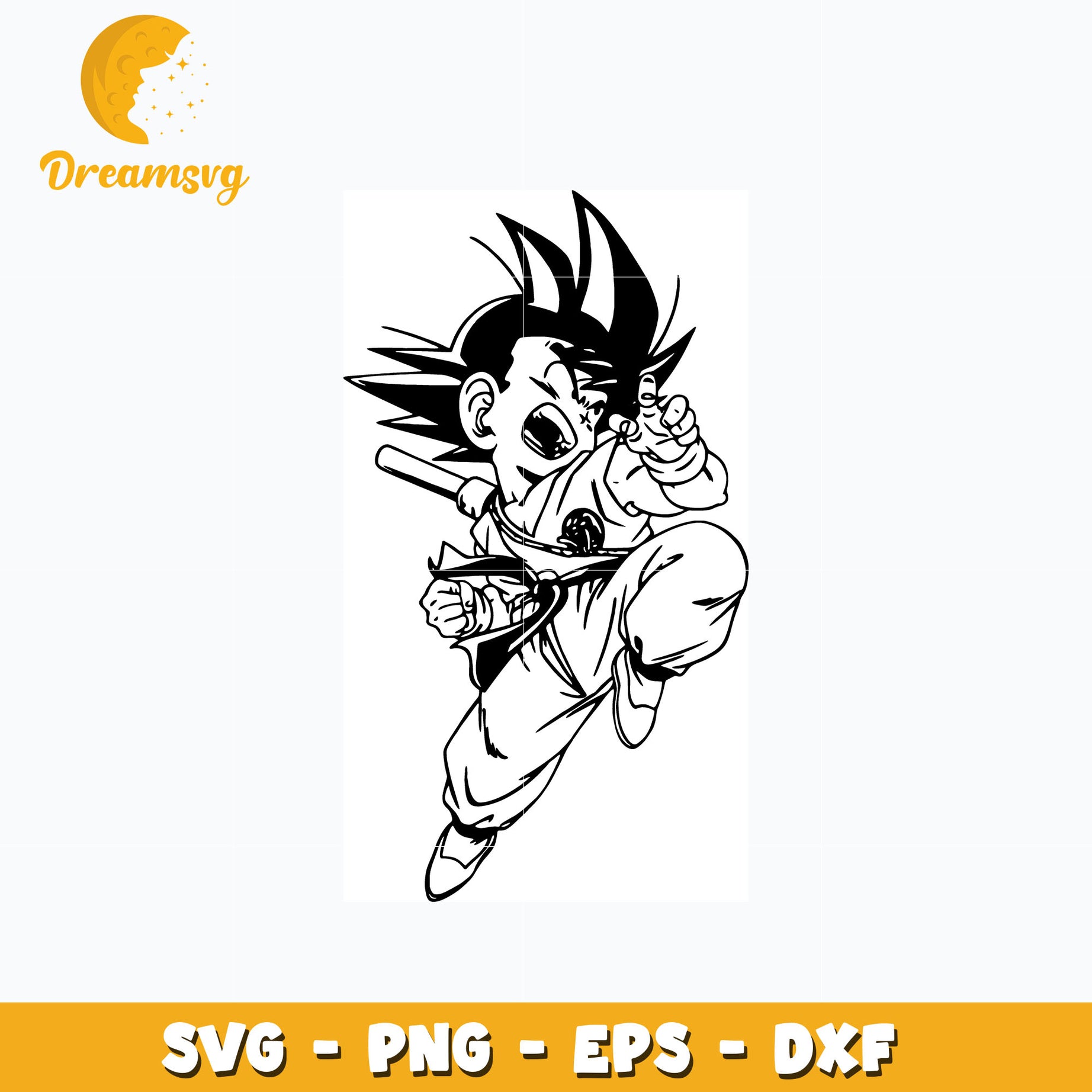 Son Goku attack form design svg, anime svg, Dragonball svg