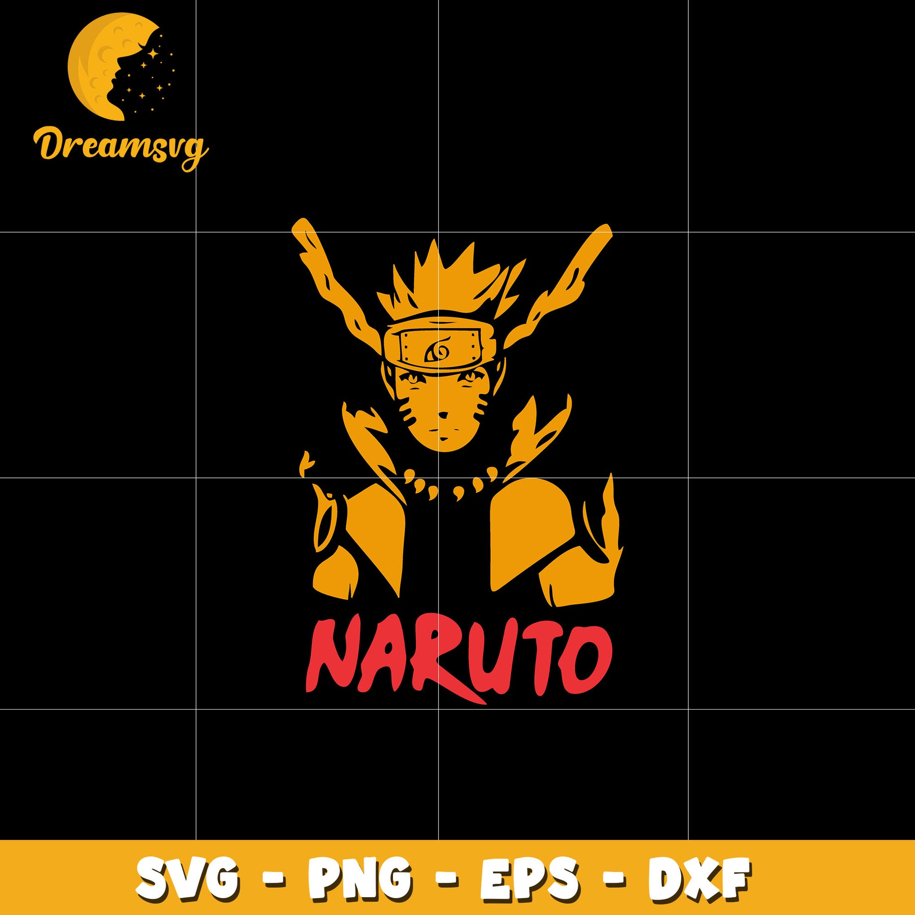 Uzumaki Naruto Kyuubi design svg, anime svg, Naruto svg