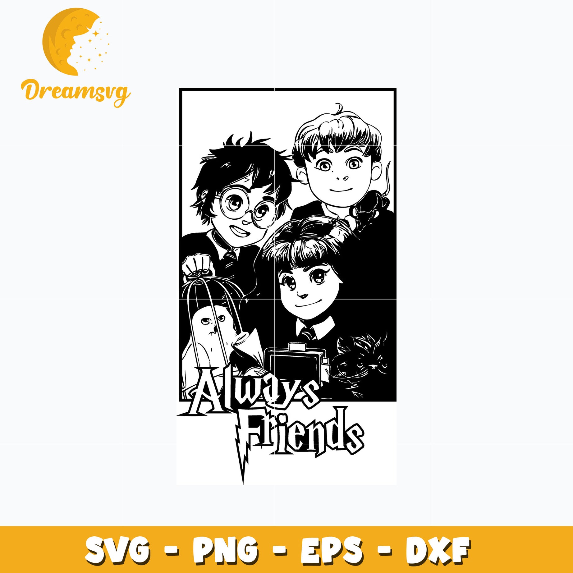 Harry Potter always friends svg, anime svg, Harry Potter svg