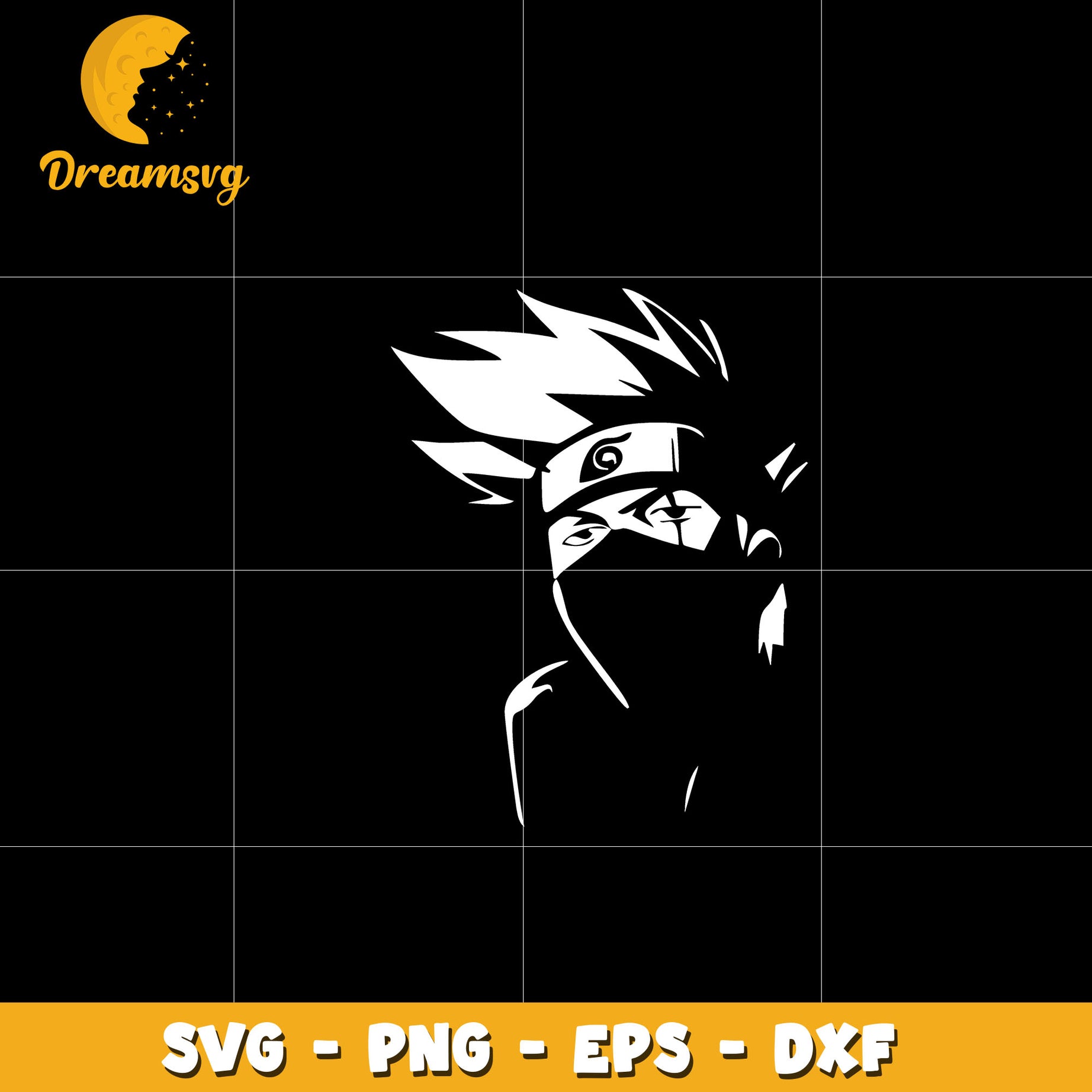 Kakashi Black and White svg, anime svg, Naruto svg