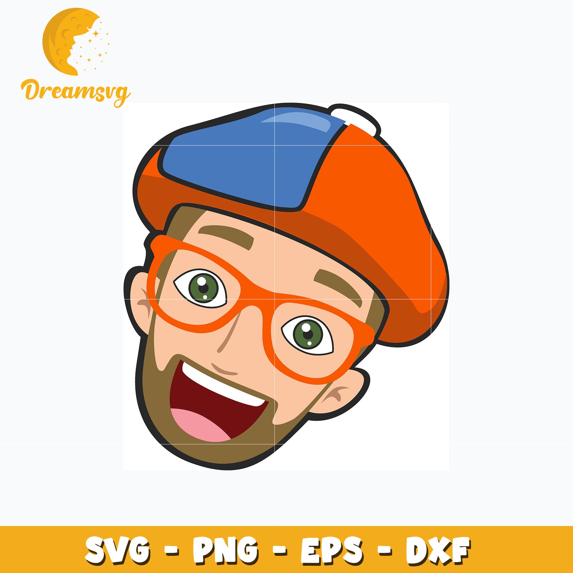 Blippi cartoon face svg, anime svg, Blippi svg