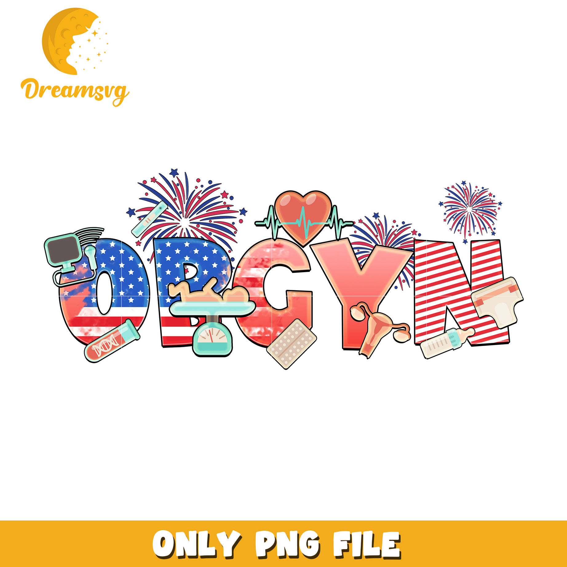 OBGYN 4th Of July design png