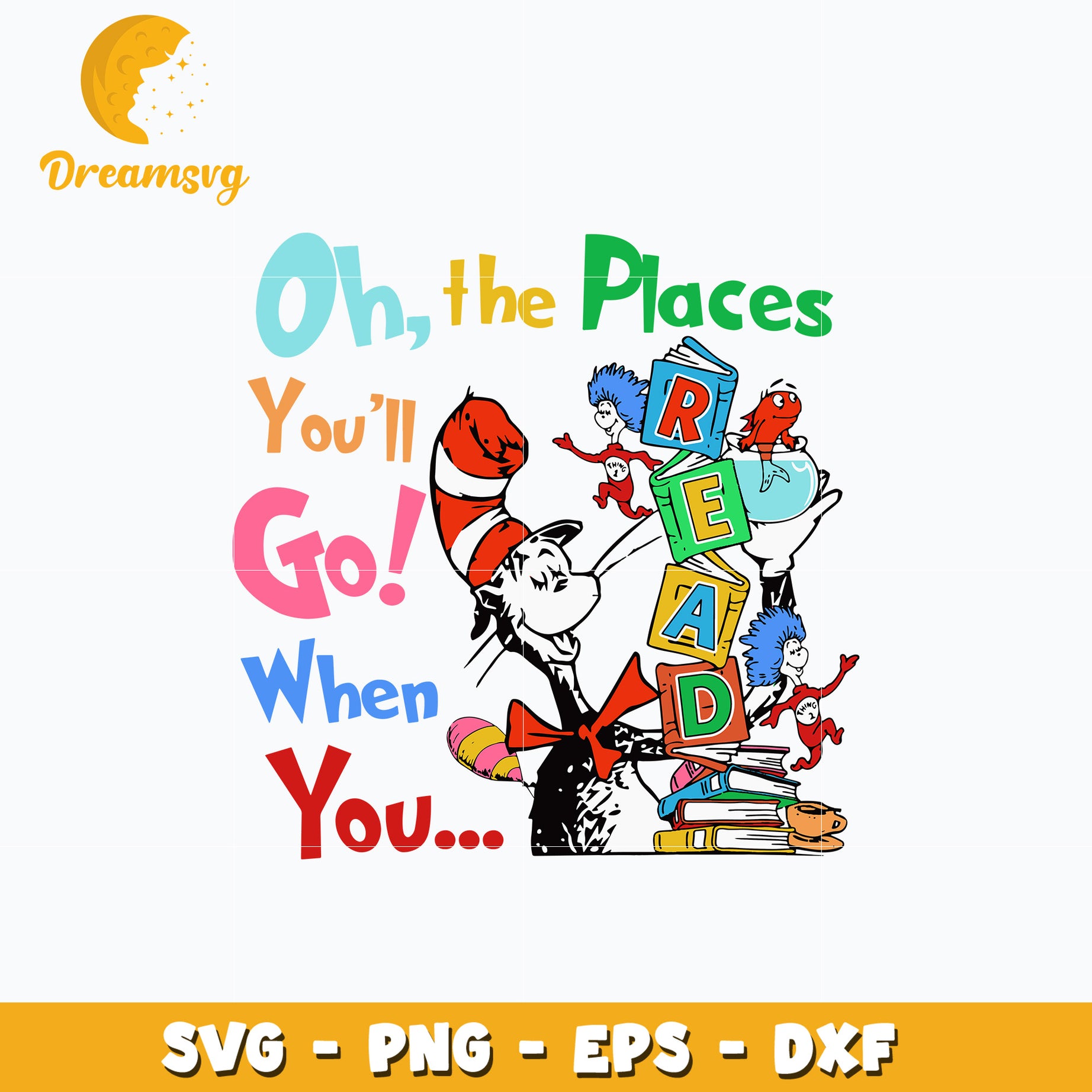 Dr Seuss oh the places svg