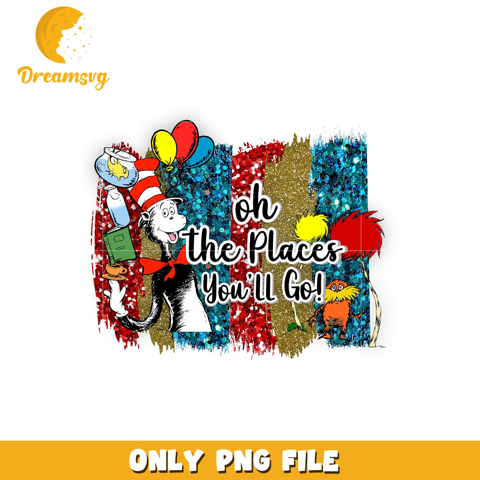 Oh the places you will go color dr seuss png