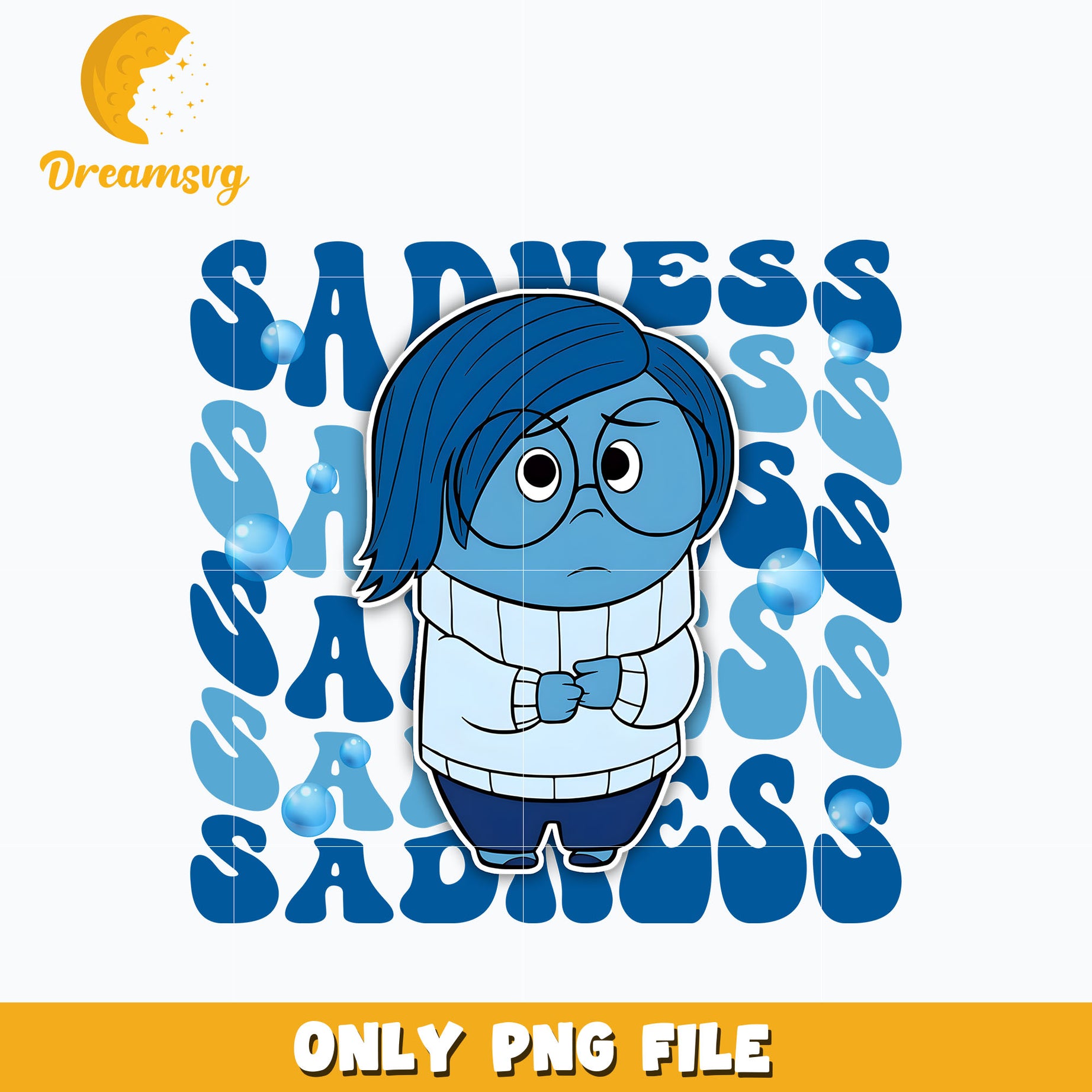 Sadness name design png, cartoon png