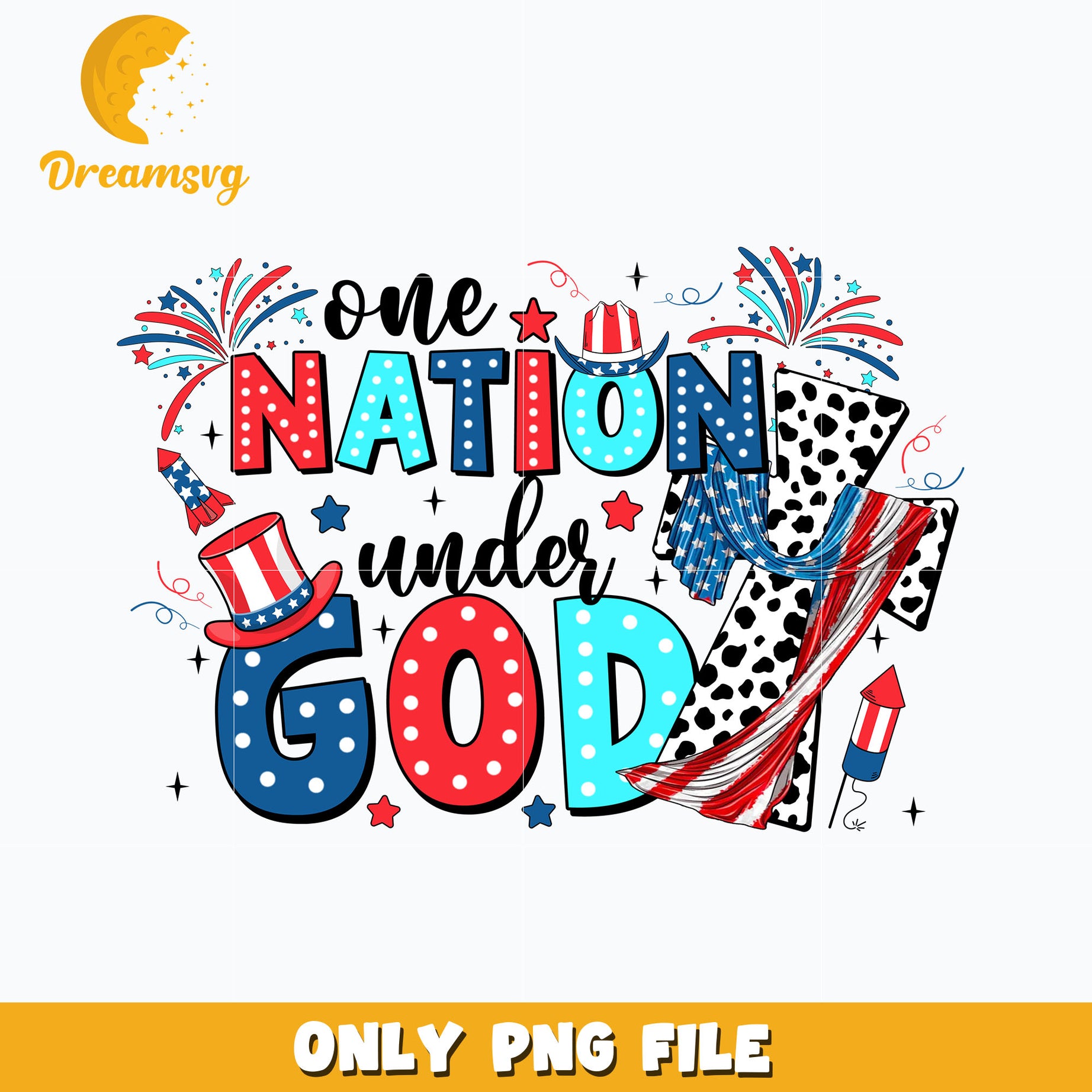 One nation under god design Png