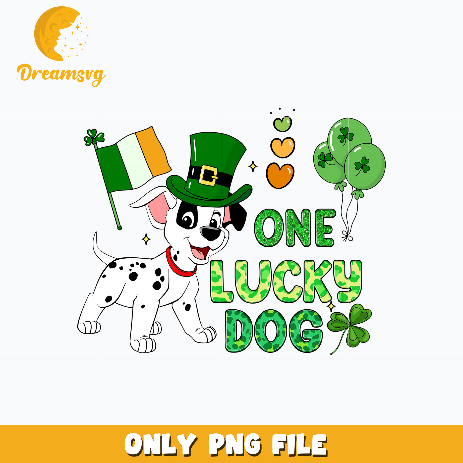 Dalmatians one lucky dog patrick's day png